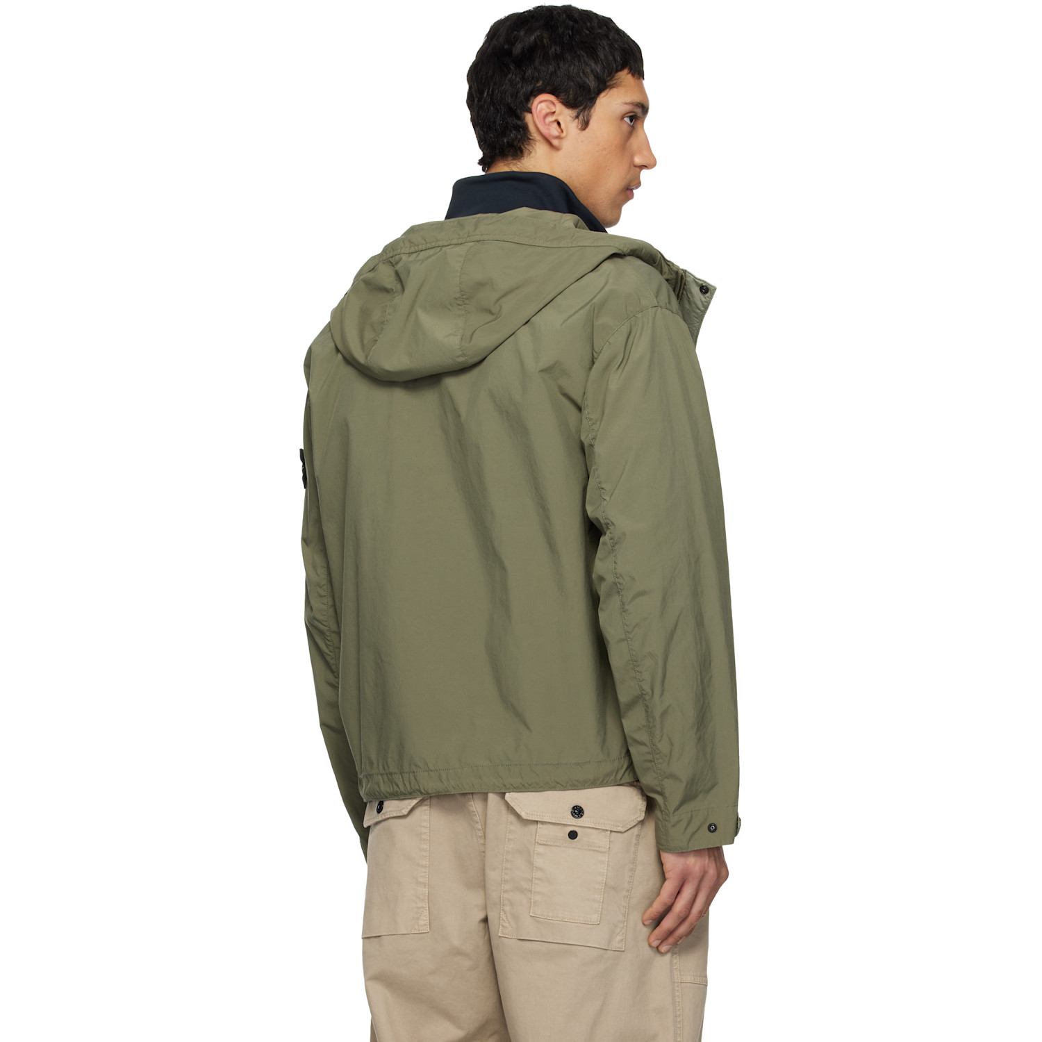  Stone Island Khaki 4100052 Light Compact Touch Short Jacket 
