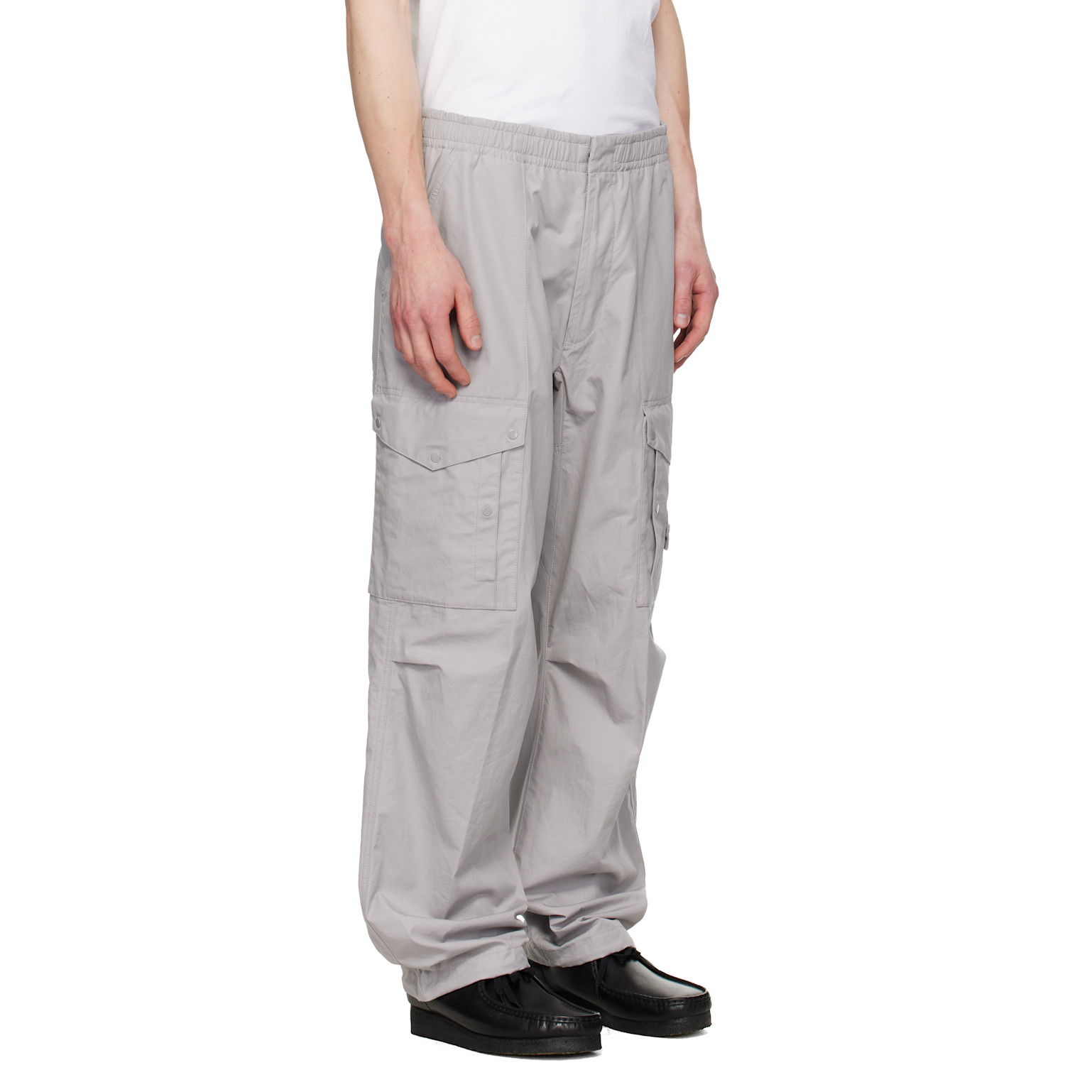  Stone Island Gray 3100017 All-weather Cotton Canvas_s.i. Ghost Cargo Pants 