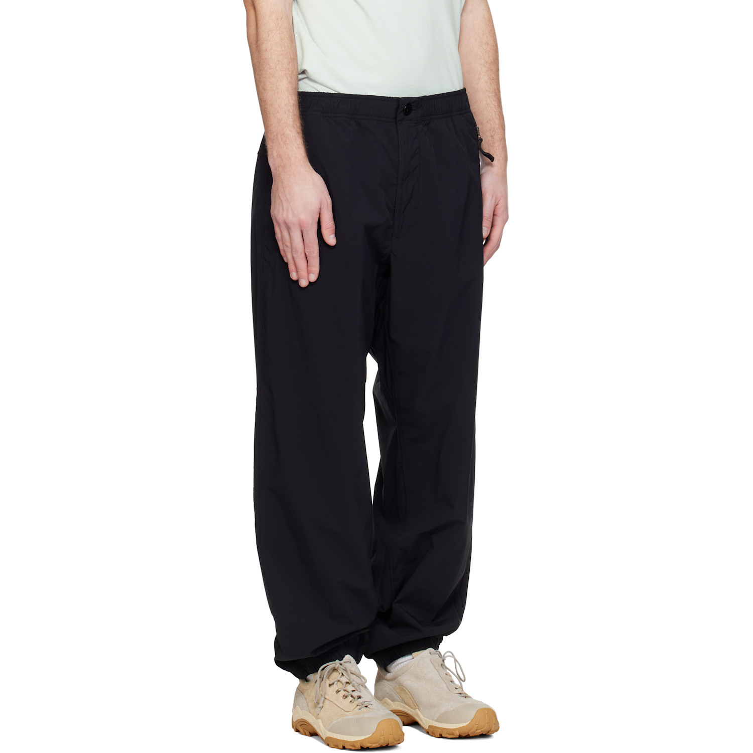  Stone Island Black 3100048 Stretch Nylon Tech Fleece Sweatpants 