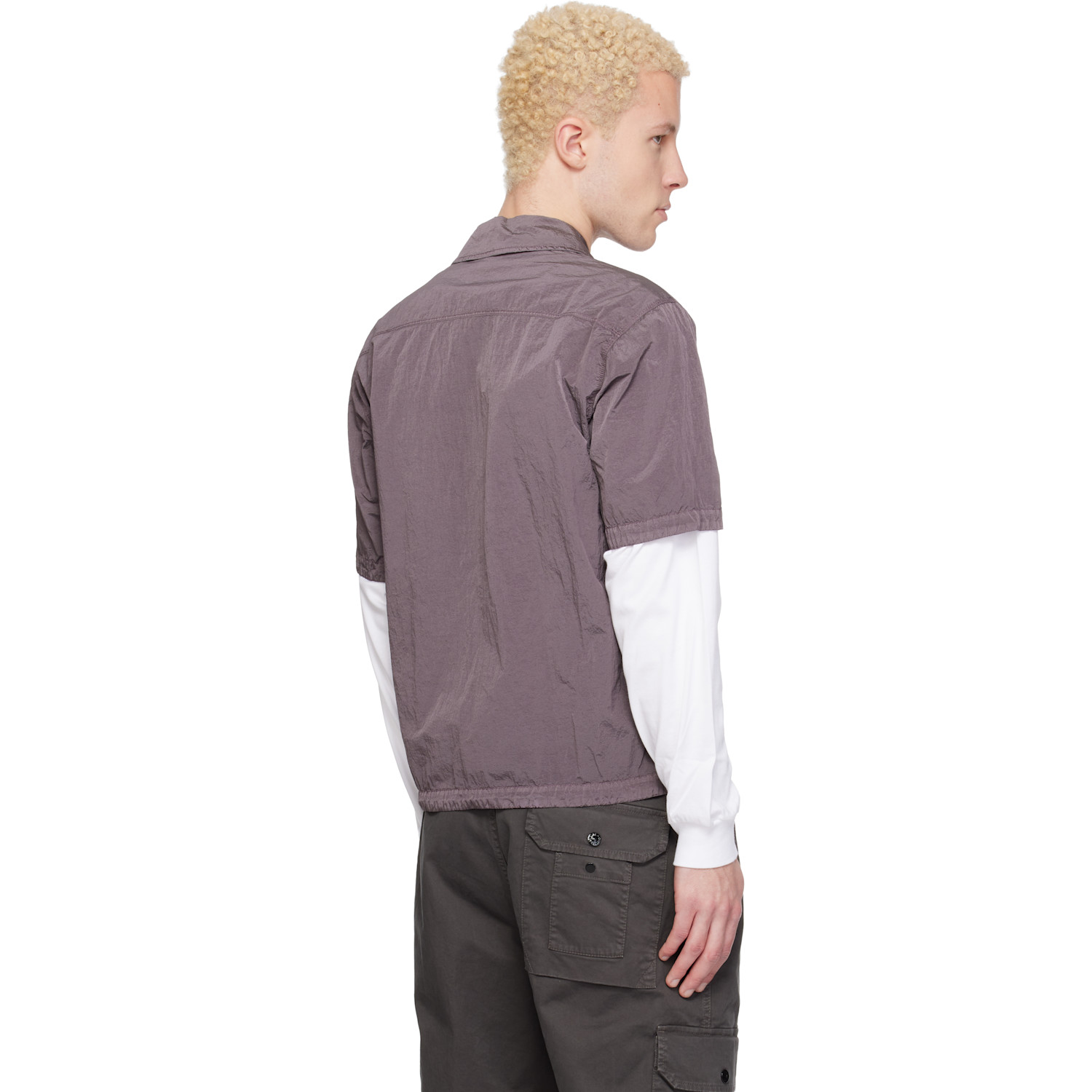  Stone Island Purple 1200028 Nylon Metal Econyl Shirt 
