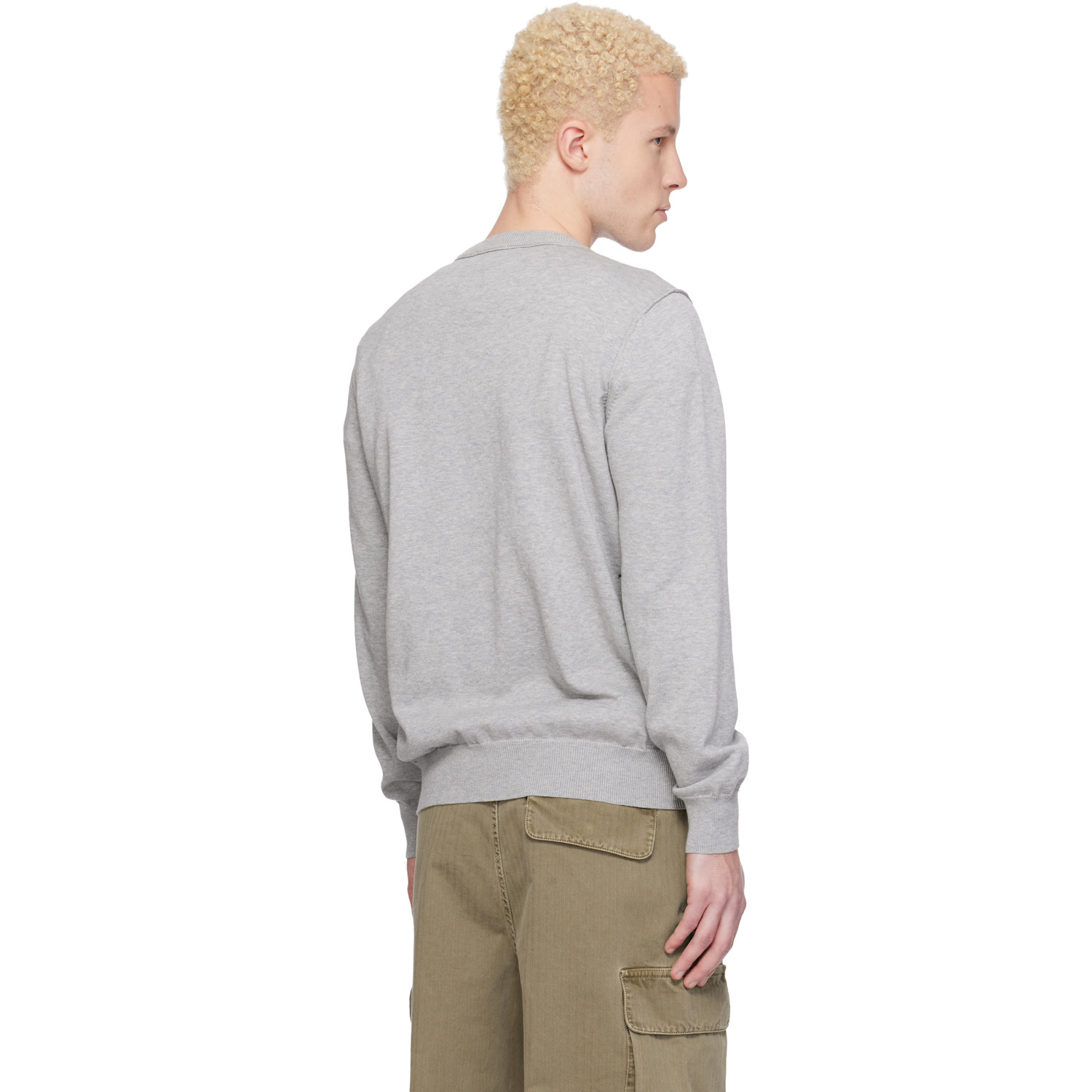  Stone Island Gray 5100053 Soft Organic Cotton Sweater 