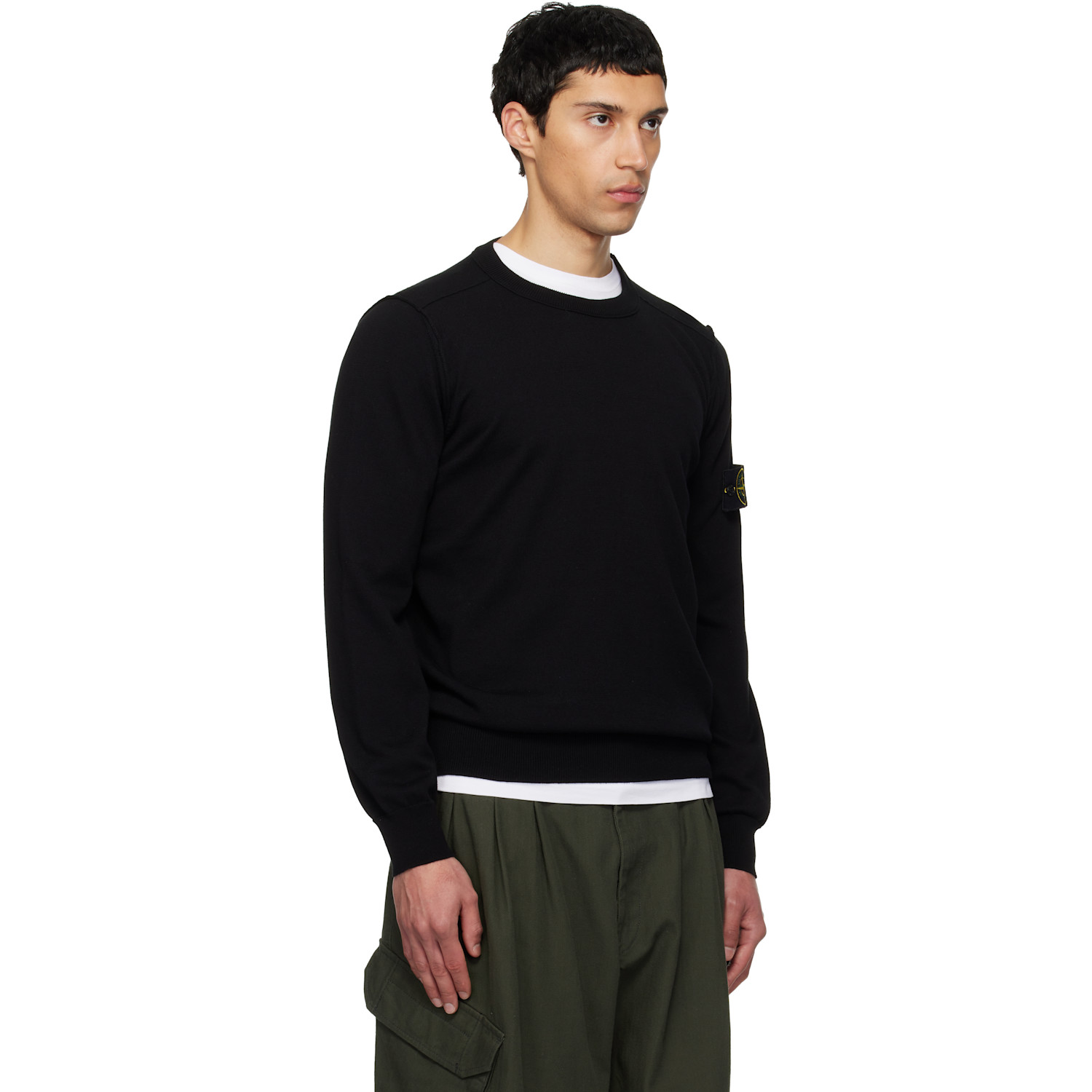  Stone Island Black 5100053 Soft Organic Cotton Sweater 