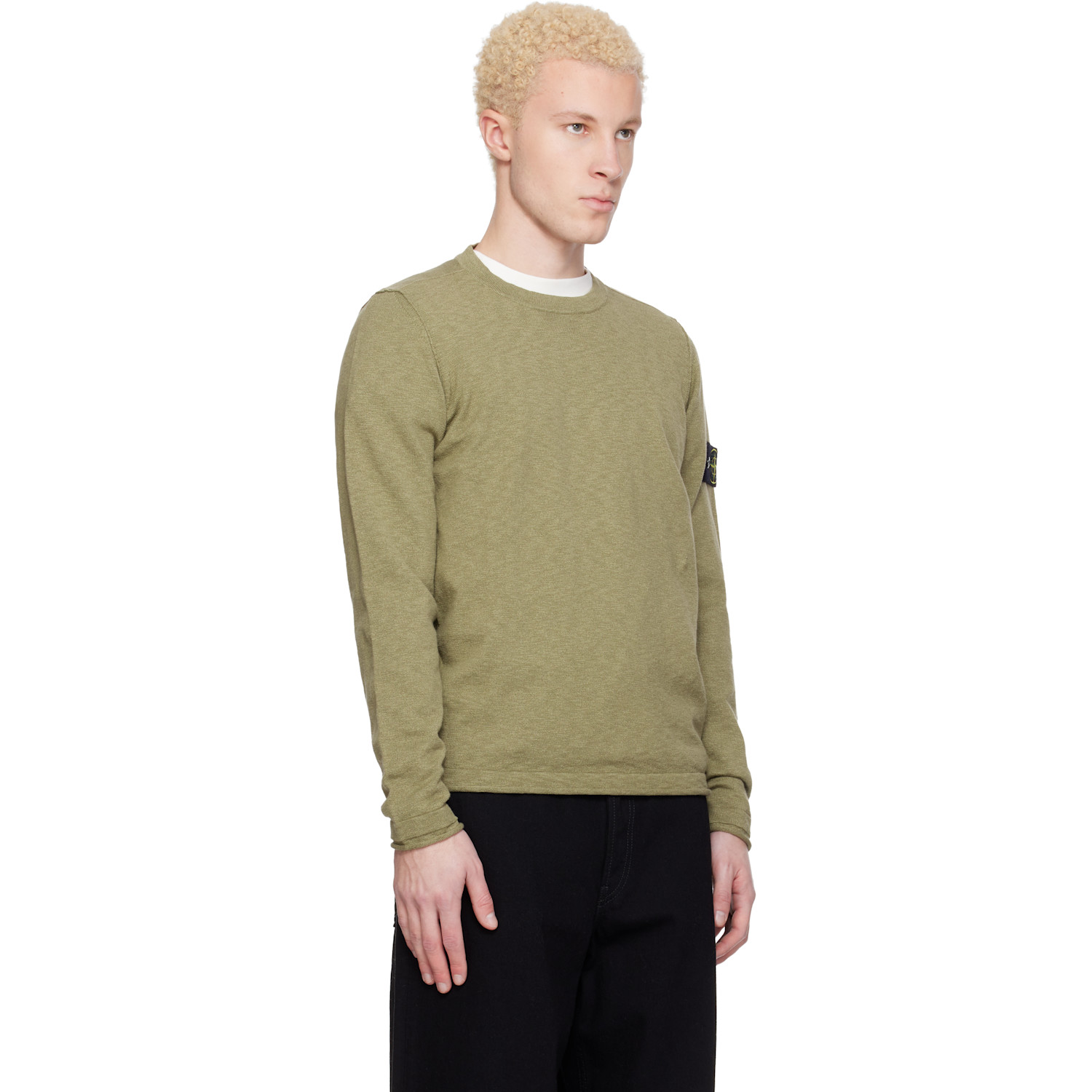 Stone Island Khaki 5100052 Organic Cotton Nylon Sweater 