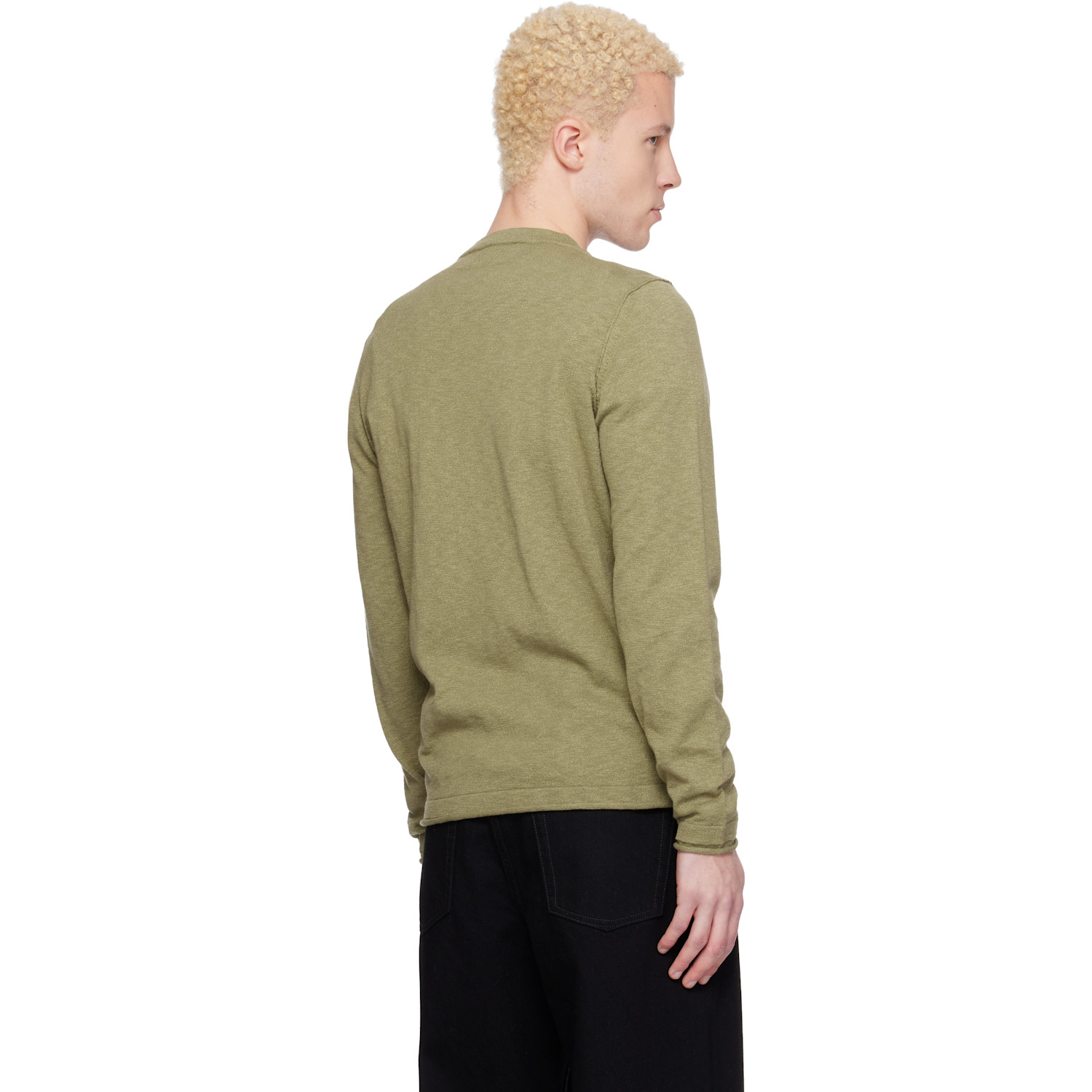  Stone Island Khaki 5100052 Organic Cotton Nylon Sweater 