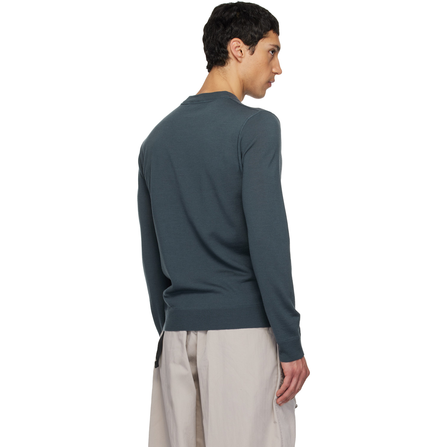  Stone Island Blue 5100071 Light Pure Rws Wool Sweater 