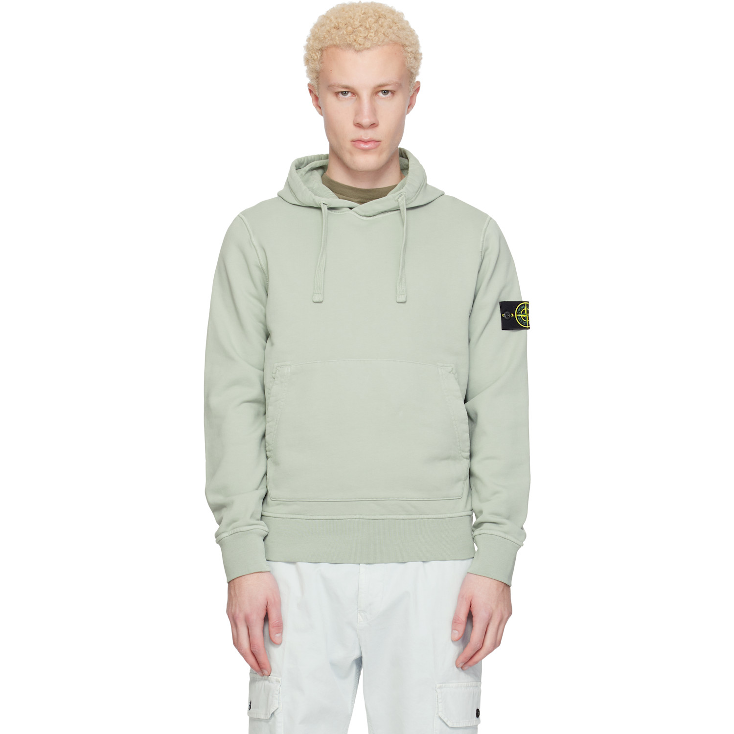 Stone Island Green 6100062 Organic Cotton Fleece Hoodie