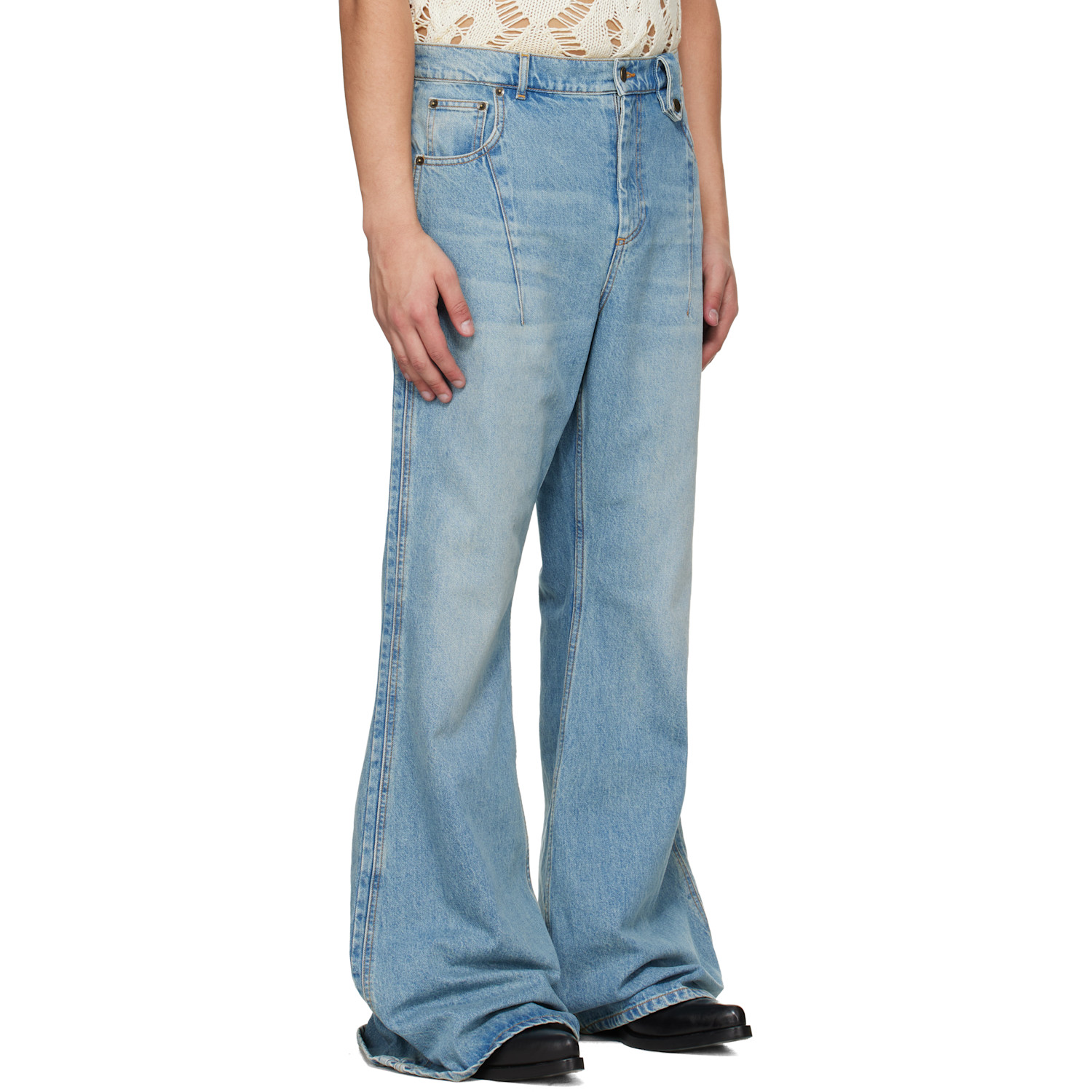  Egonlab Blue Refined Wide Jeans 