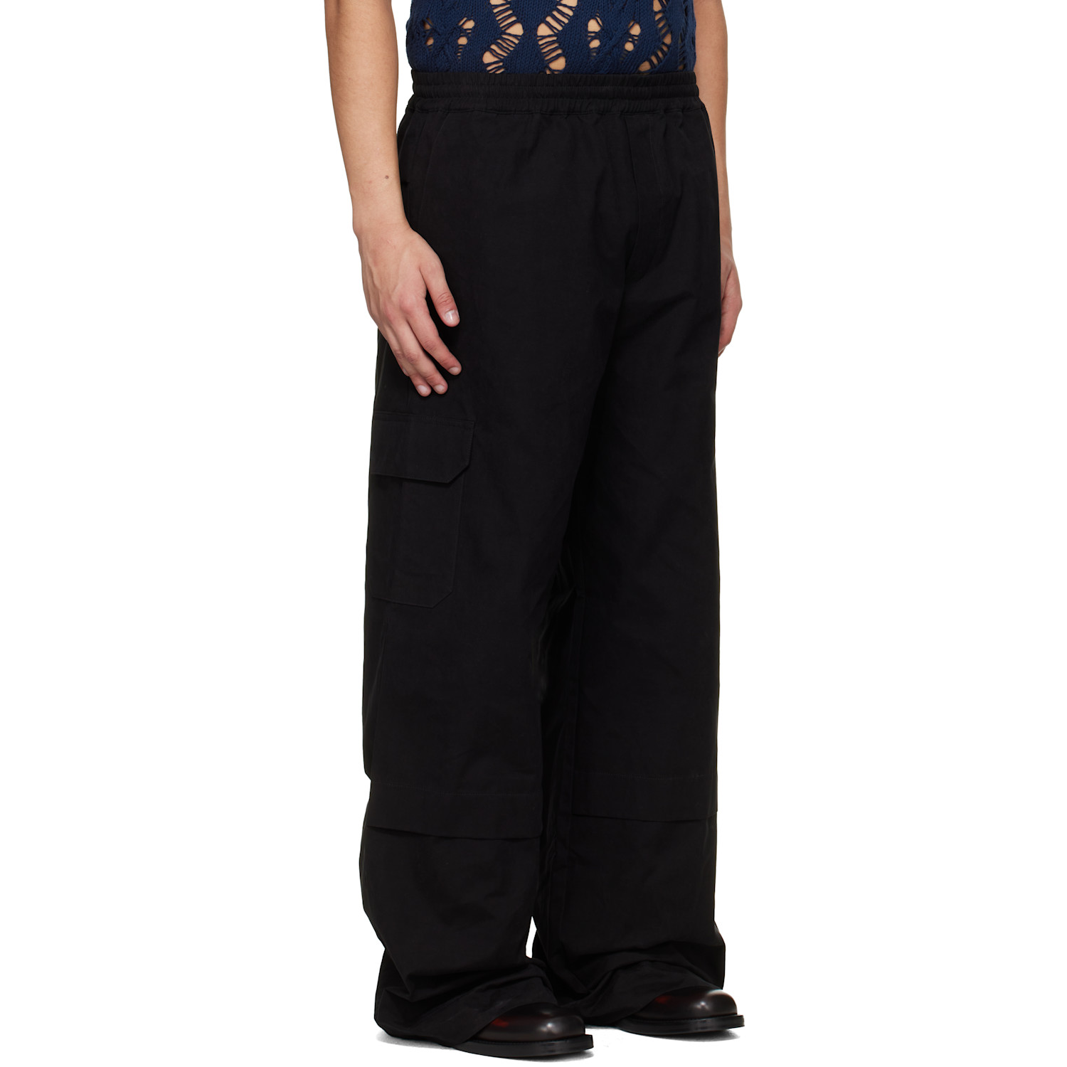  Egonlab Black Sculpted Track Trousers 
