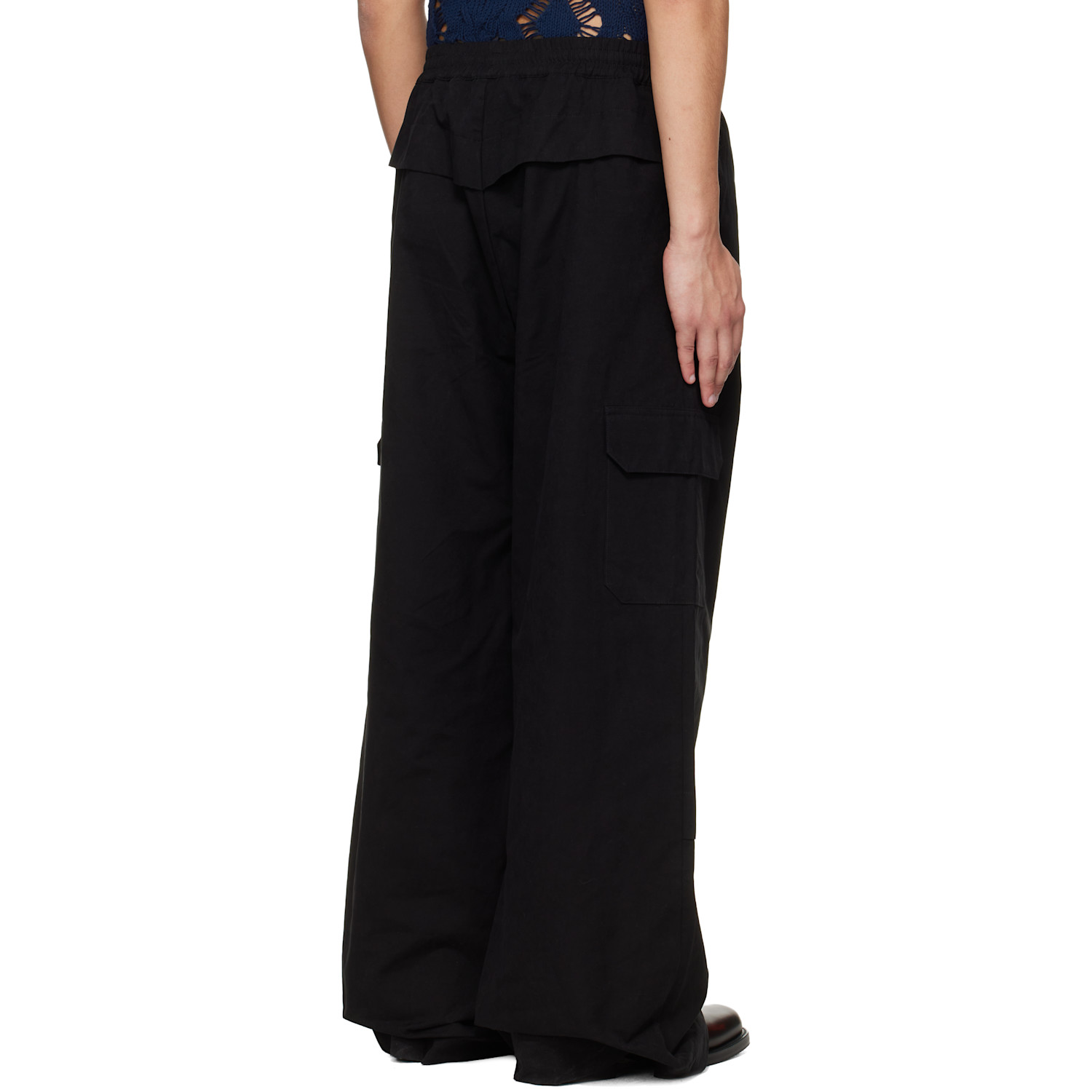  Egonlab Black Sculpted Track Trousers 