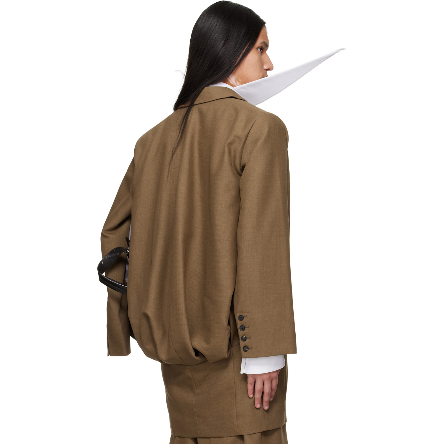  Egonlab Brown Curved Vent Blazer 