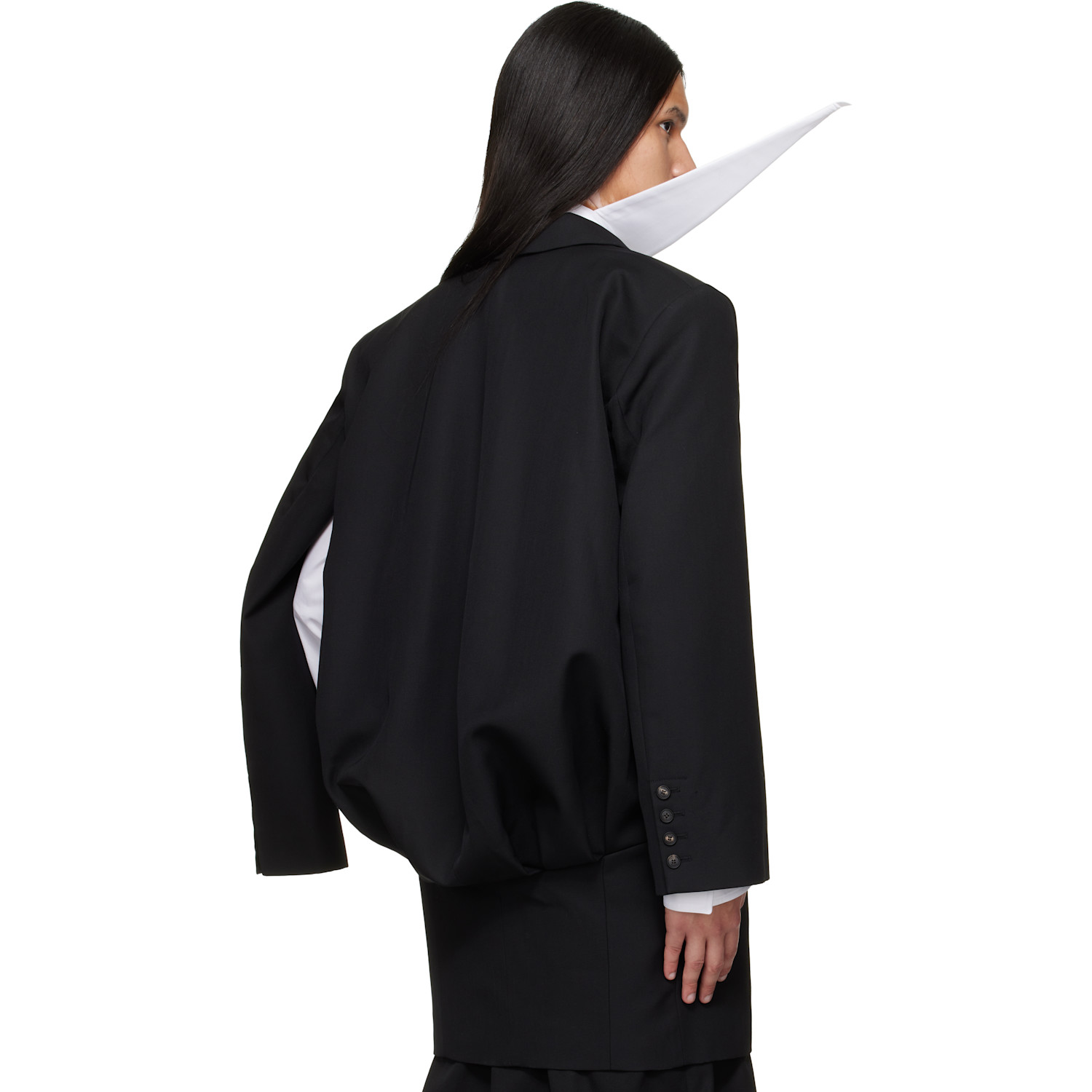  Egonlab Black Curved Vent Blazer 