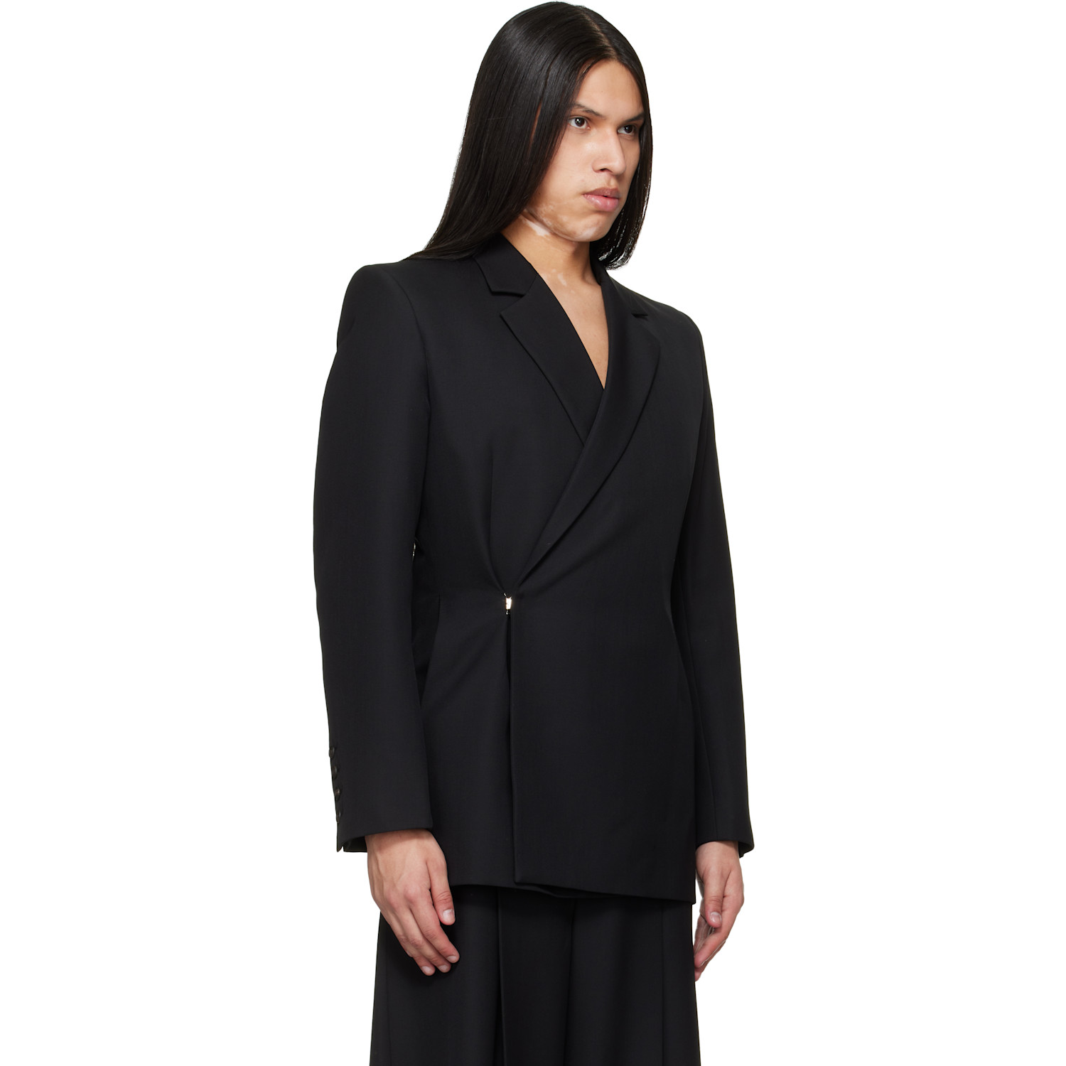  Egonlab Black Egonic Double Breasted Blazer 