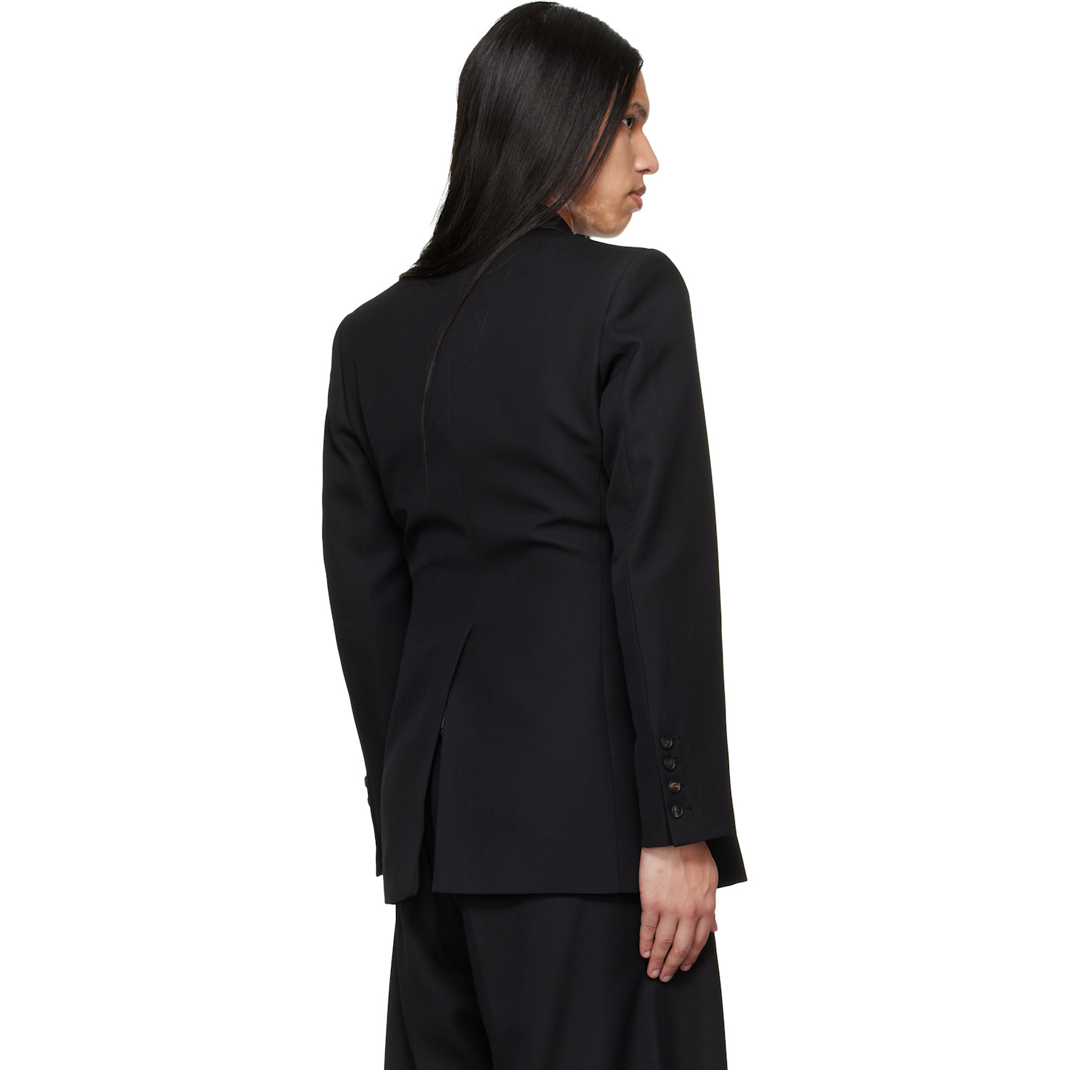  Egonlab Black Egonic Double Breasted Blazer 