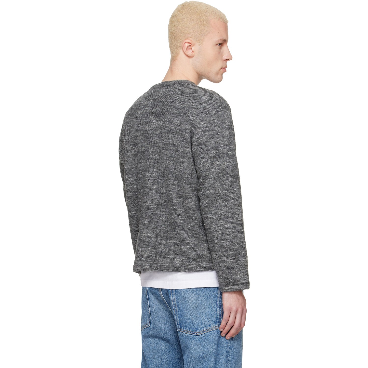  Lady White Co. Gray Zip Crewneck Sweater 
