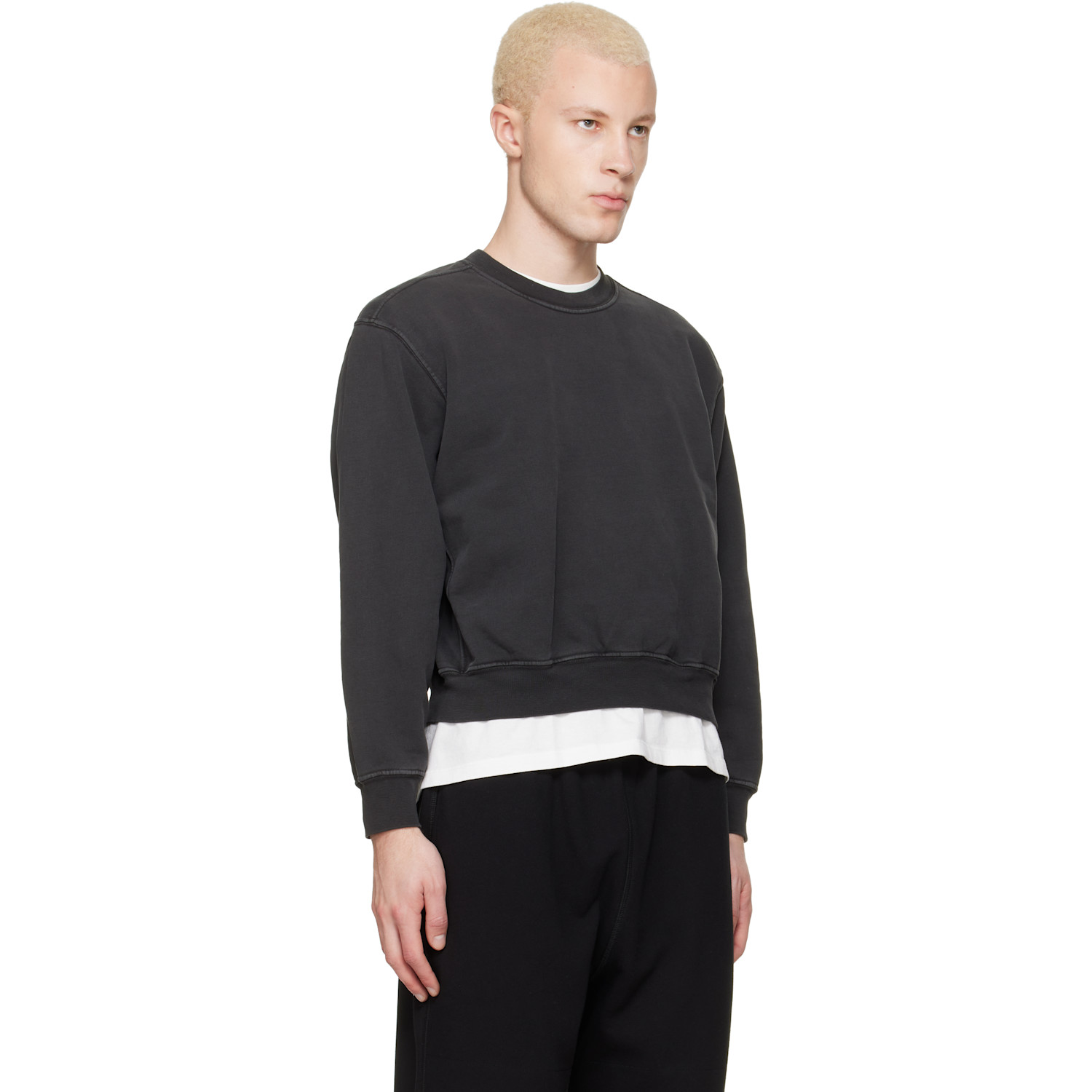  Lady White Co. Black Mini Crewneck Sweatshirt 