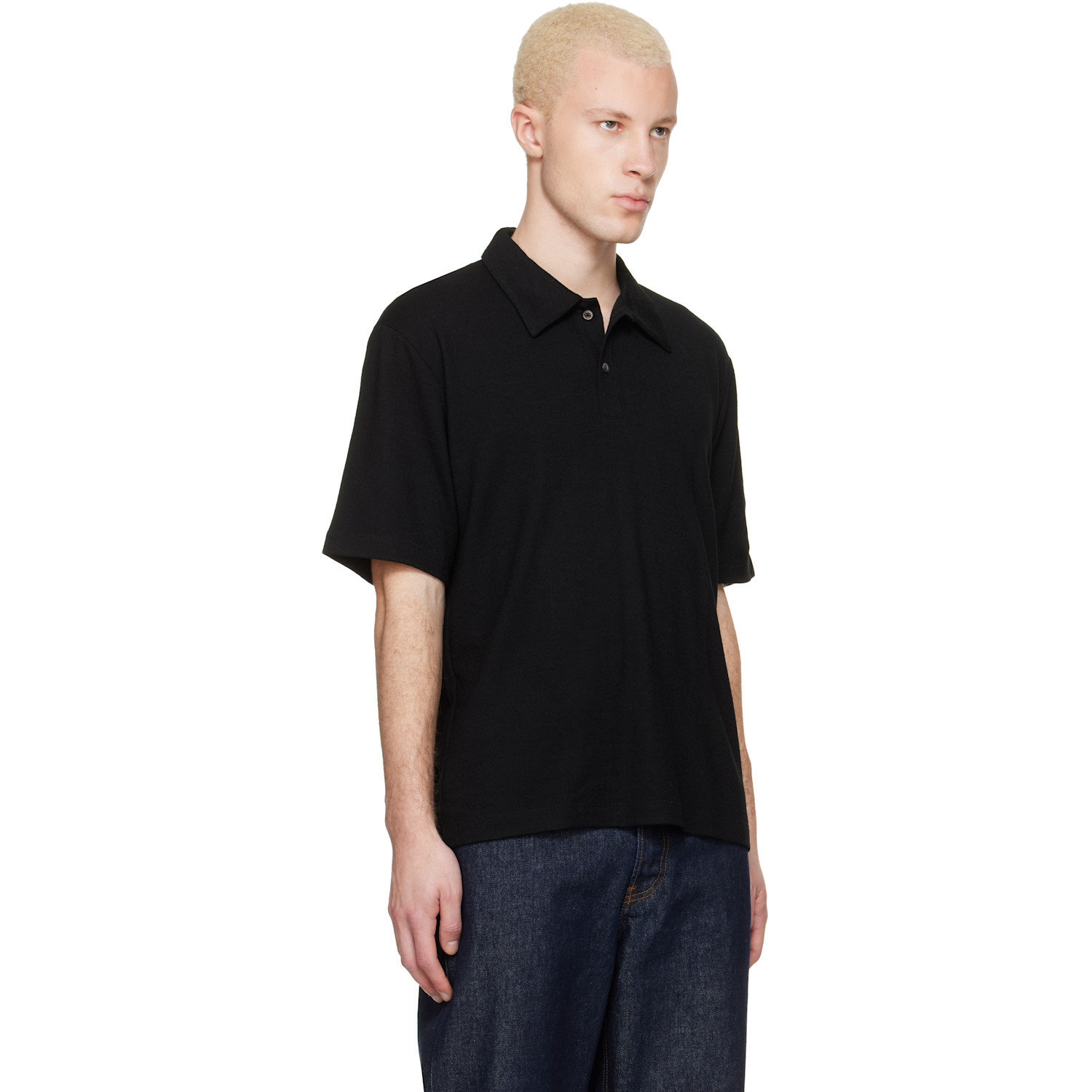  Lady White Co. Black Summer Wool Polo 