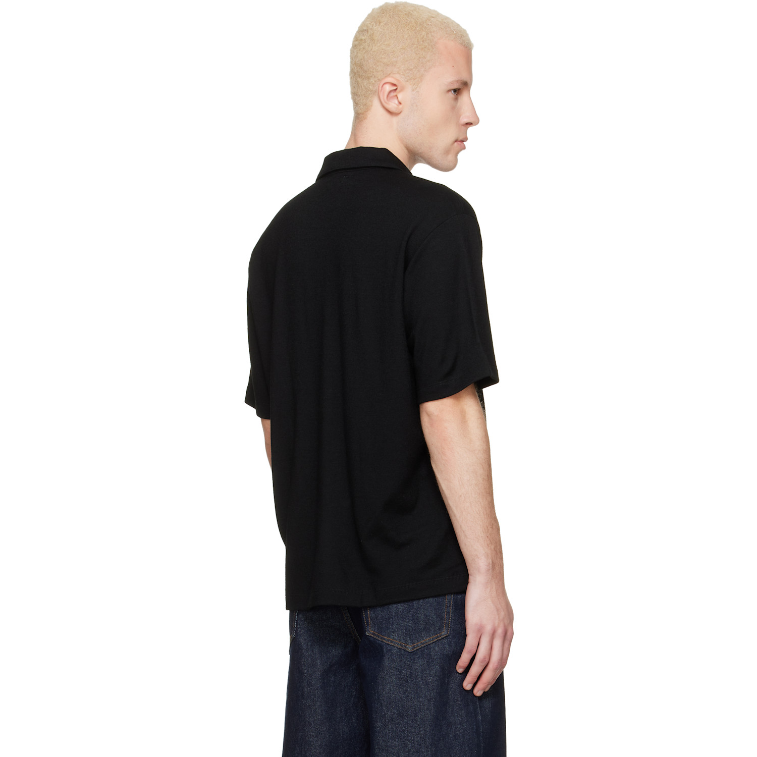  Lady White Co. Black Summer Wool Polo 