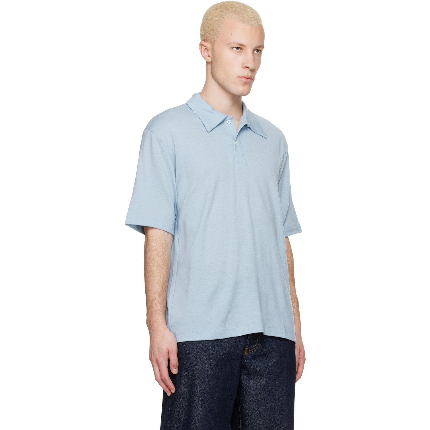  Lady White Co. Blue Summer Wool Polo 
