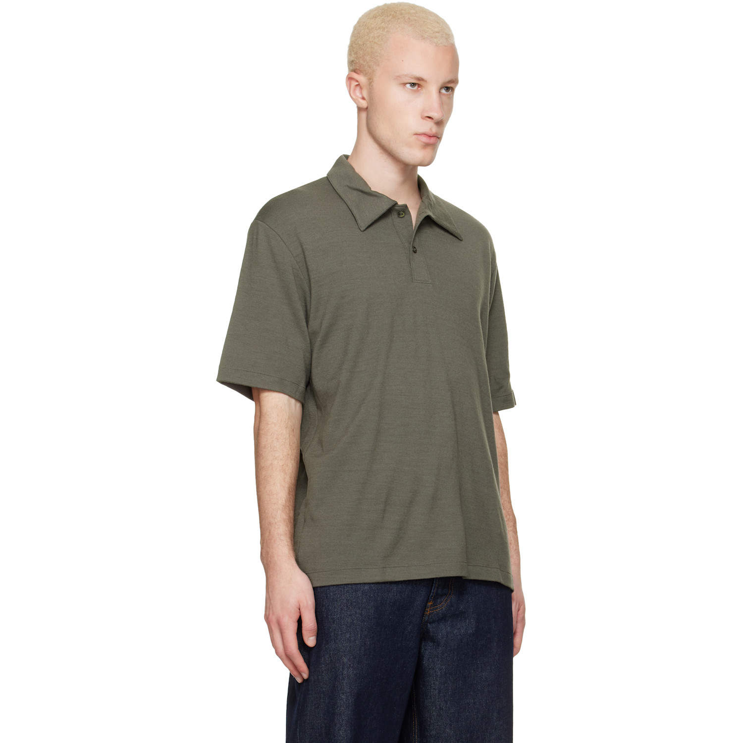  Lady White Co. Taupe Summer Wool Polo 