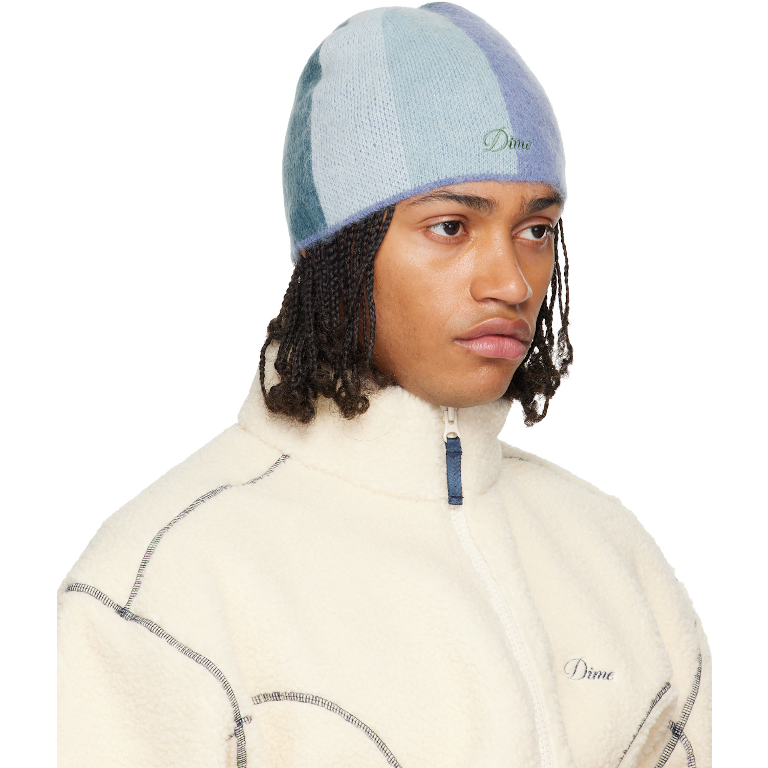  Dime Blue Mohair Skully Beanie 