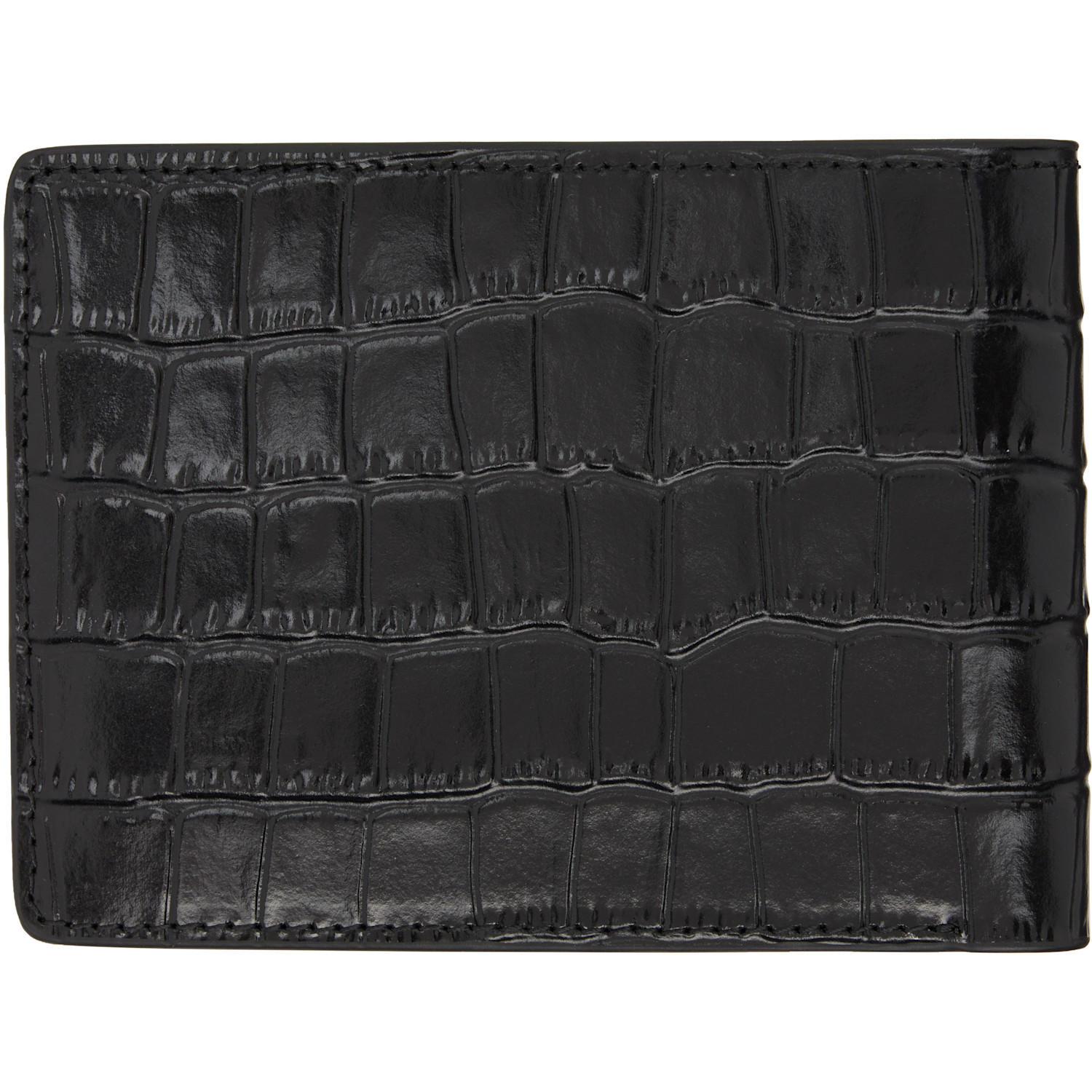  Dime Black Croc Bifold Wallet 