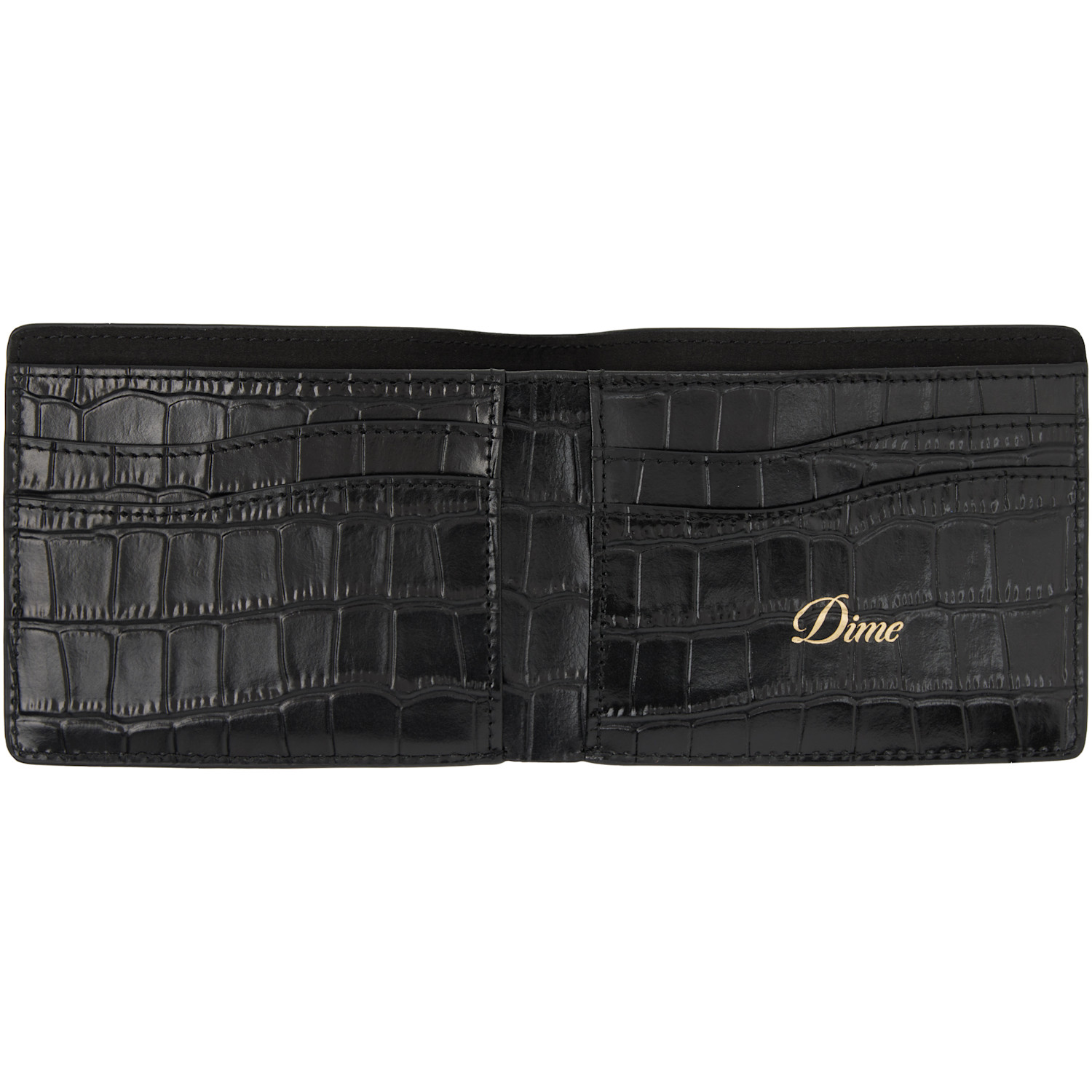  Dime Black Croc Bifold Wallet 