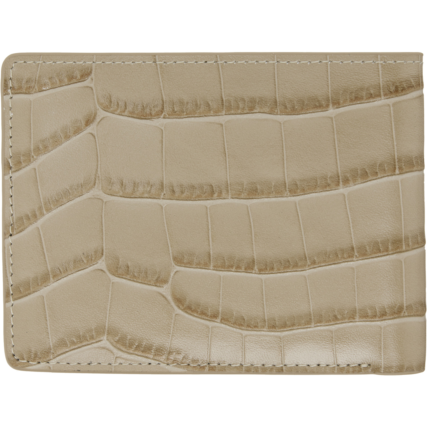  Dime Beige Croc Bifold Wallet 
