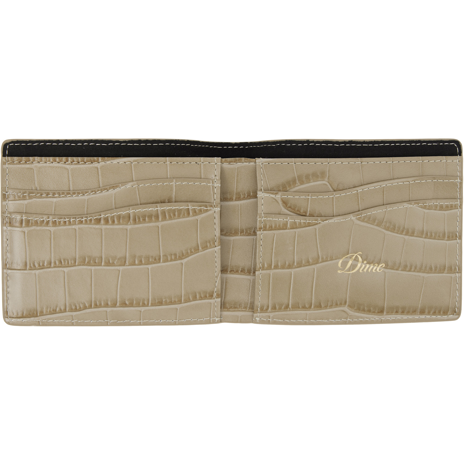  Dime Beige Croc Bifold Wallet 