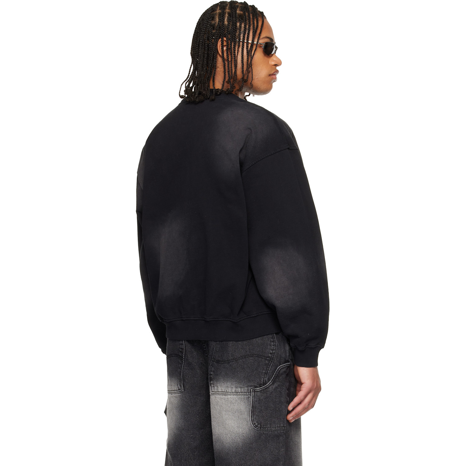  Dime Black Faded Fleece Bomber Jacket 