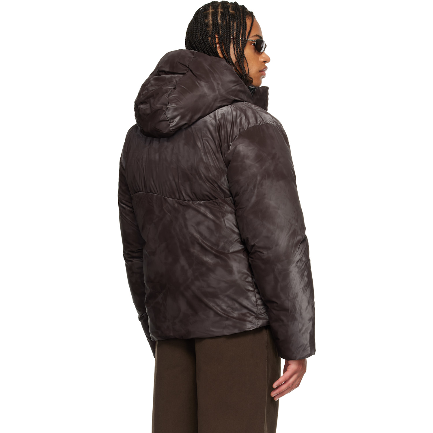  Dime Brown Wavy Puffer Jacket 