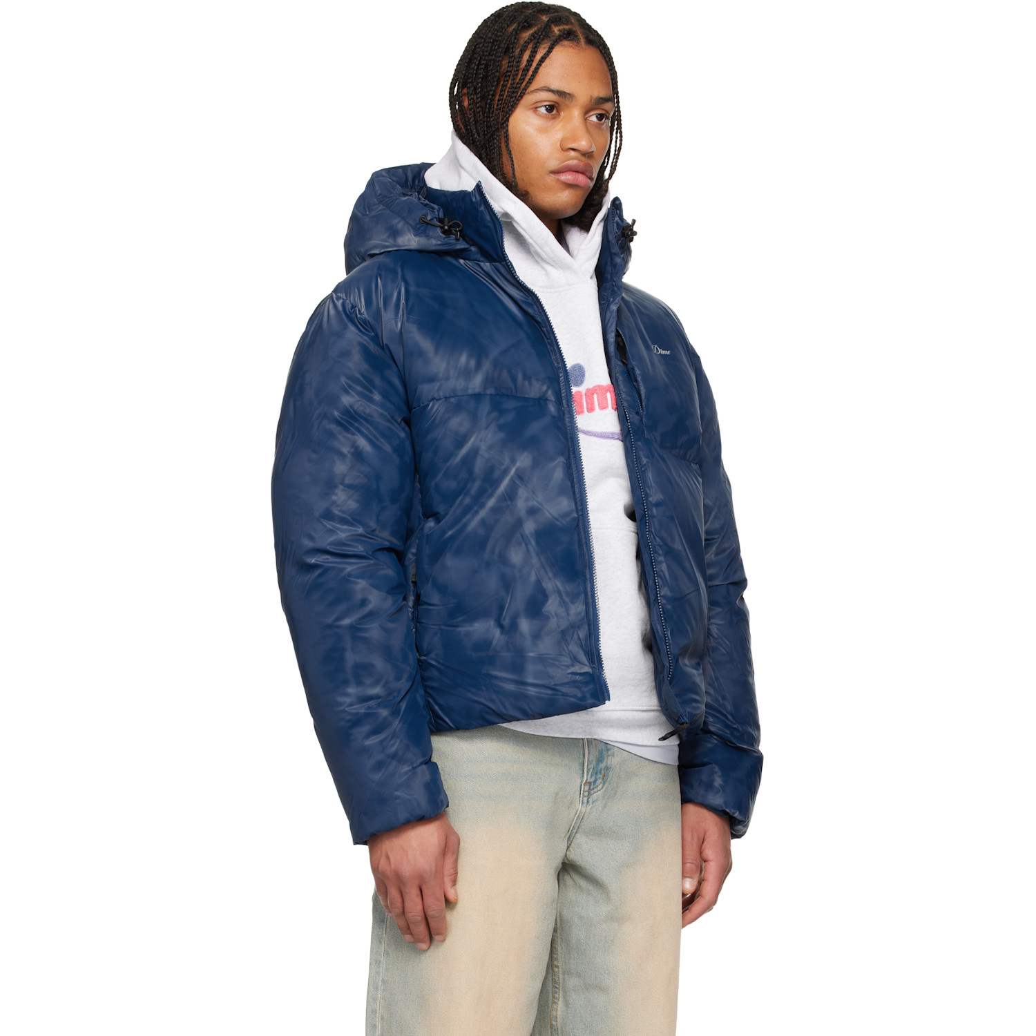  Dime Blue Wavy Puffer Jacket 