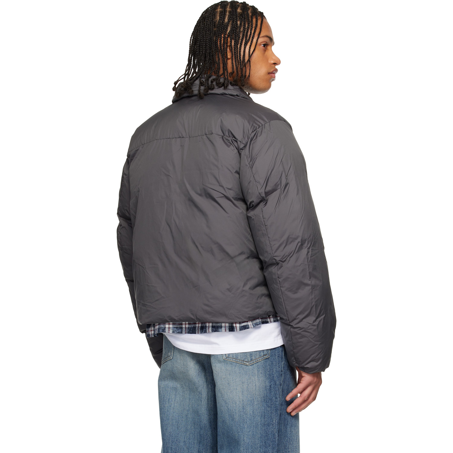  Dime Gray Pleated Puffer Jacket 