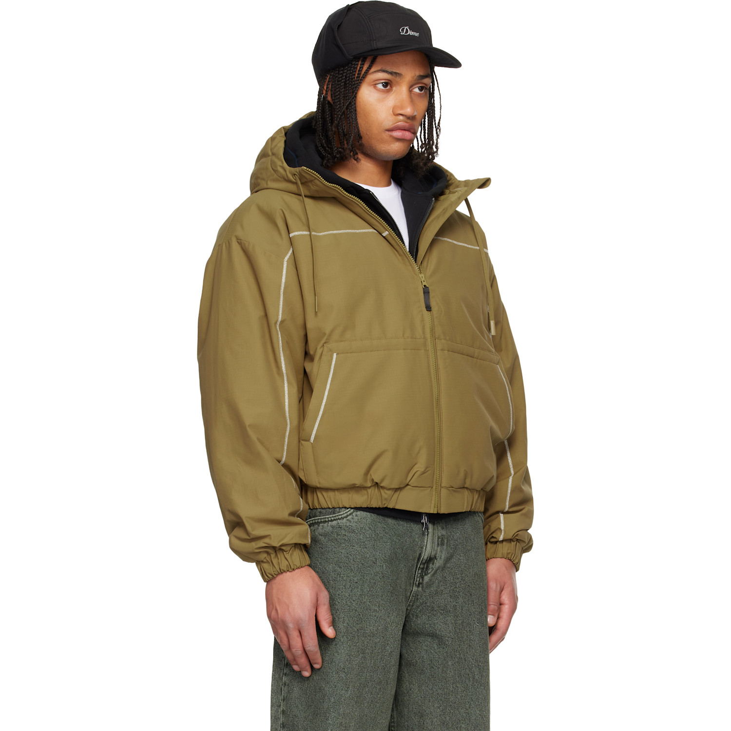  Dime Khaki Quilted Ripstop Puffer Jacket 