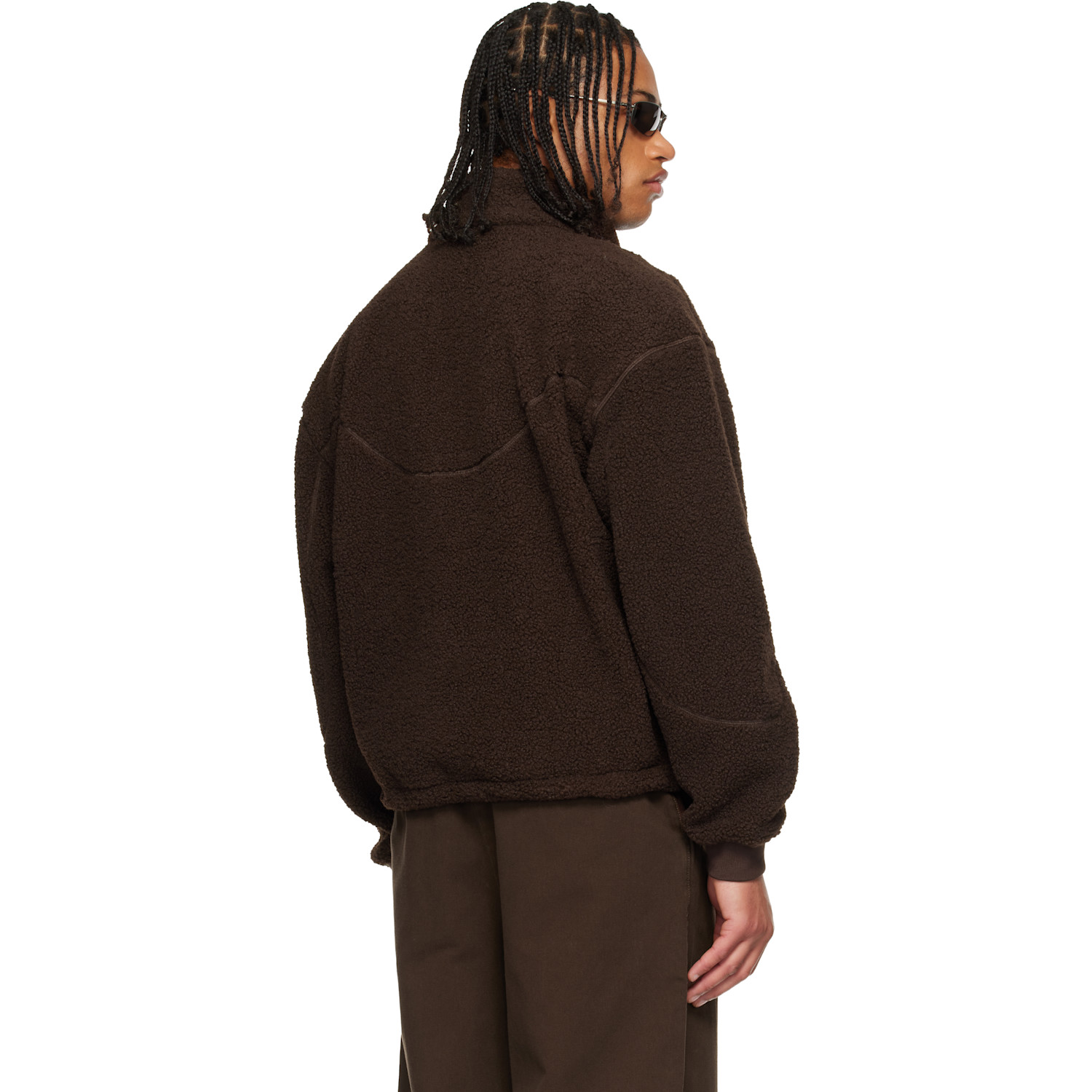  Dime Brown Polar Fleece Sherpa Zip Jacket 