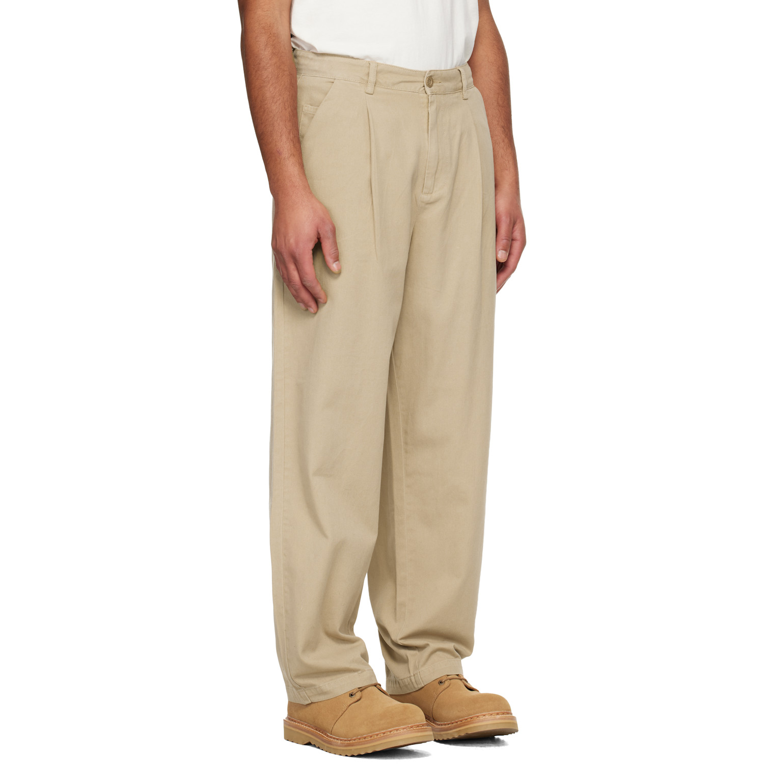  Dime Taupe Baggy Chino Trousers 