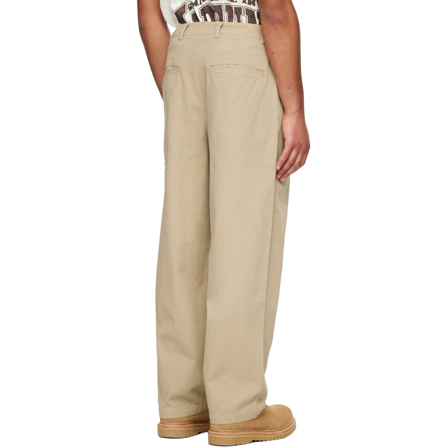  Dime Taupe Baggy Chino Trousers 