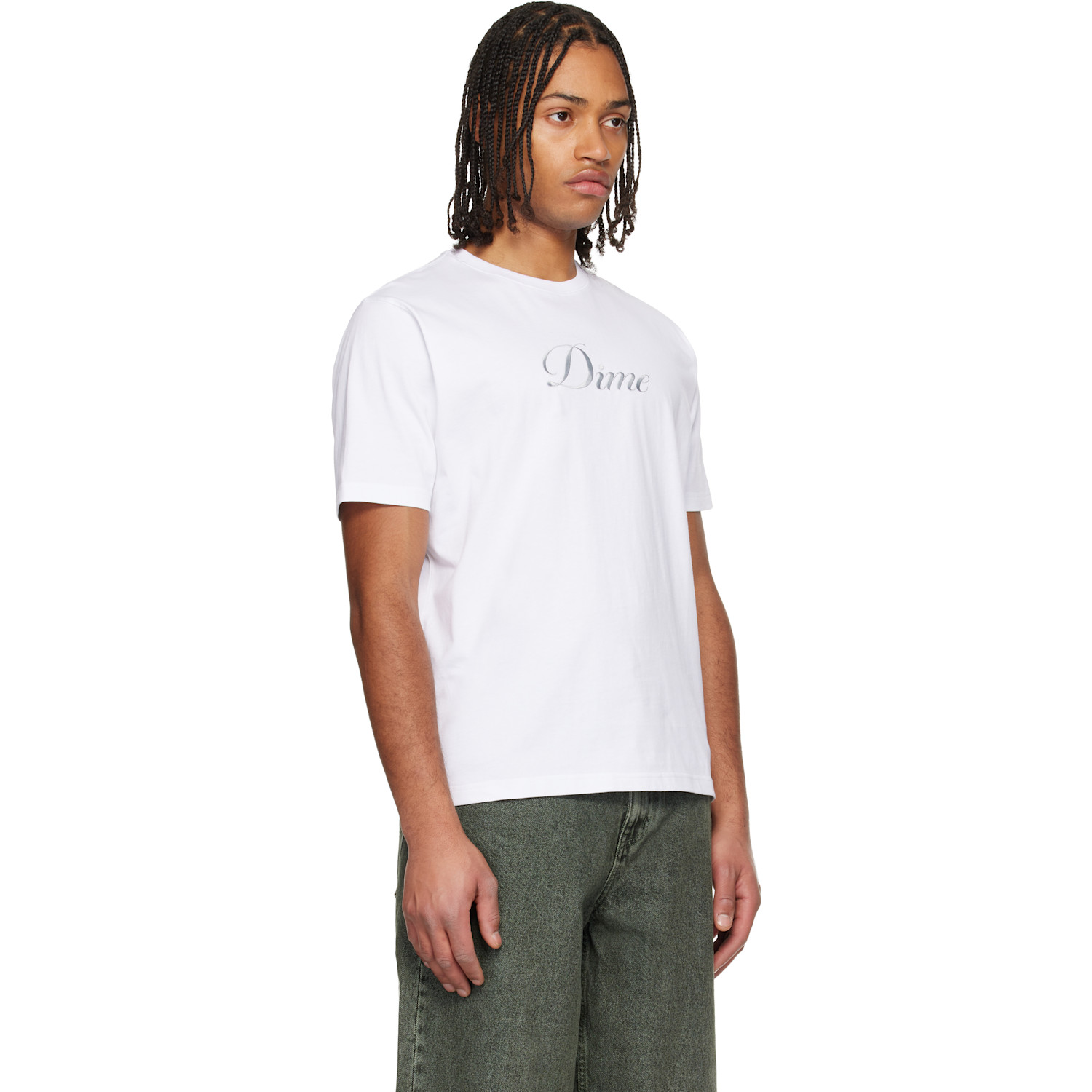 Dime White Cursive T-shirt 