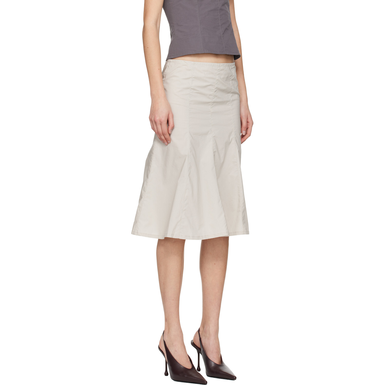  Belle Anna Taupe Kaya Midi Skirt 