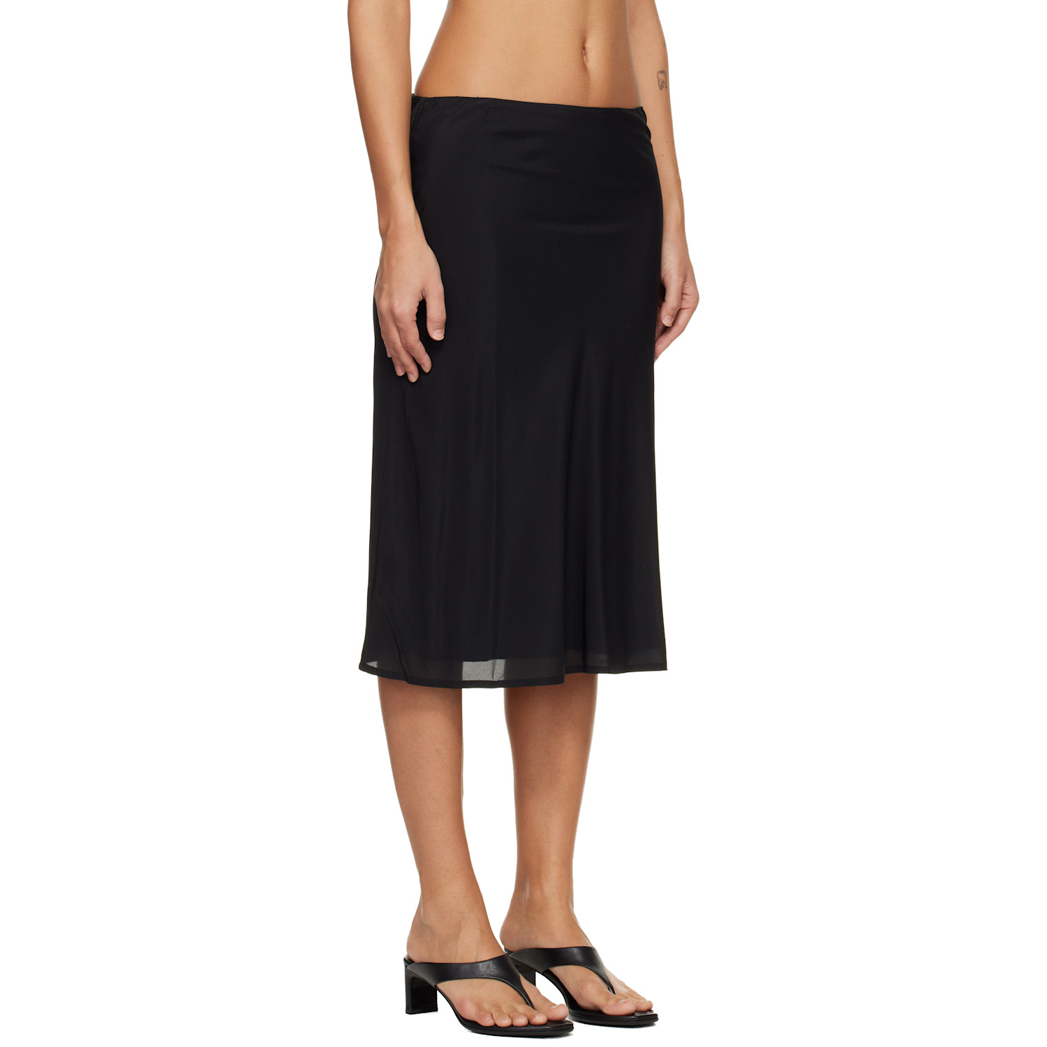  Belle Anna Black Lea Midi Skirt 