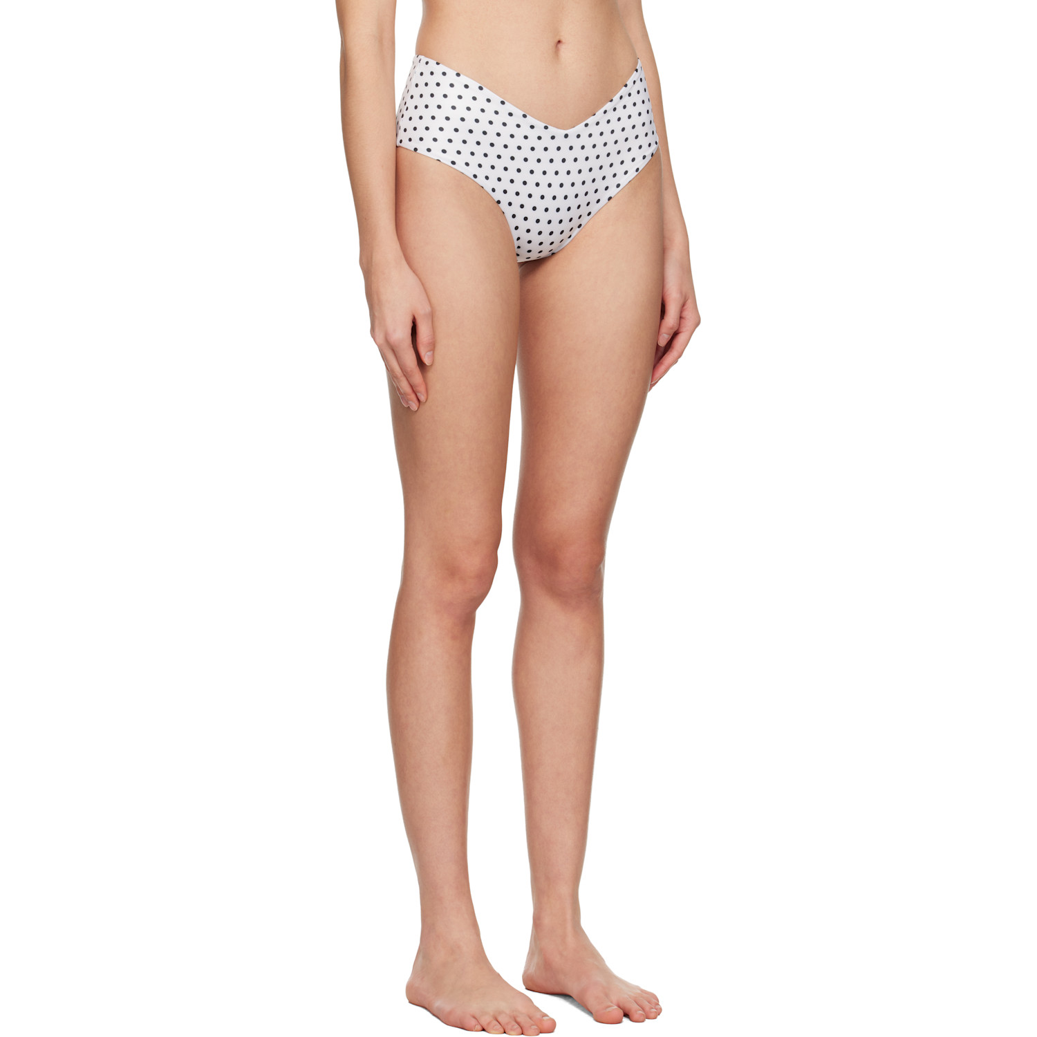  Belle Anna White & Black Raw Bikini Bottom 