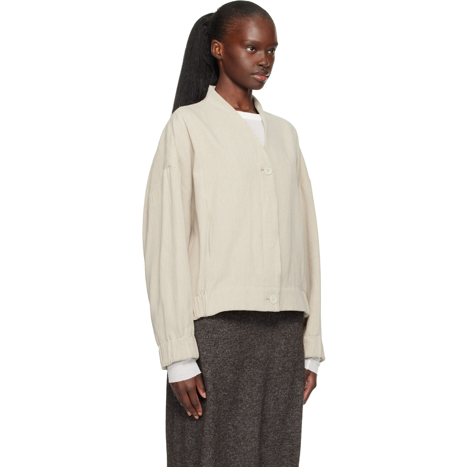  Lauren Manoogian Beige Matte Jacket 