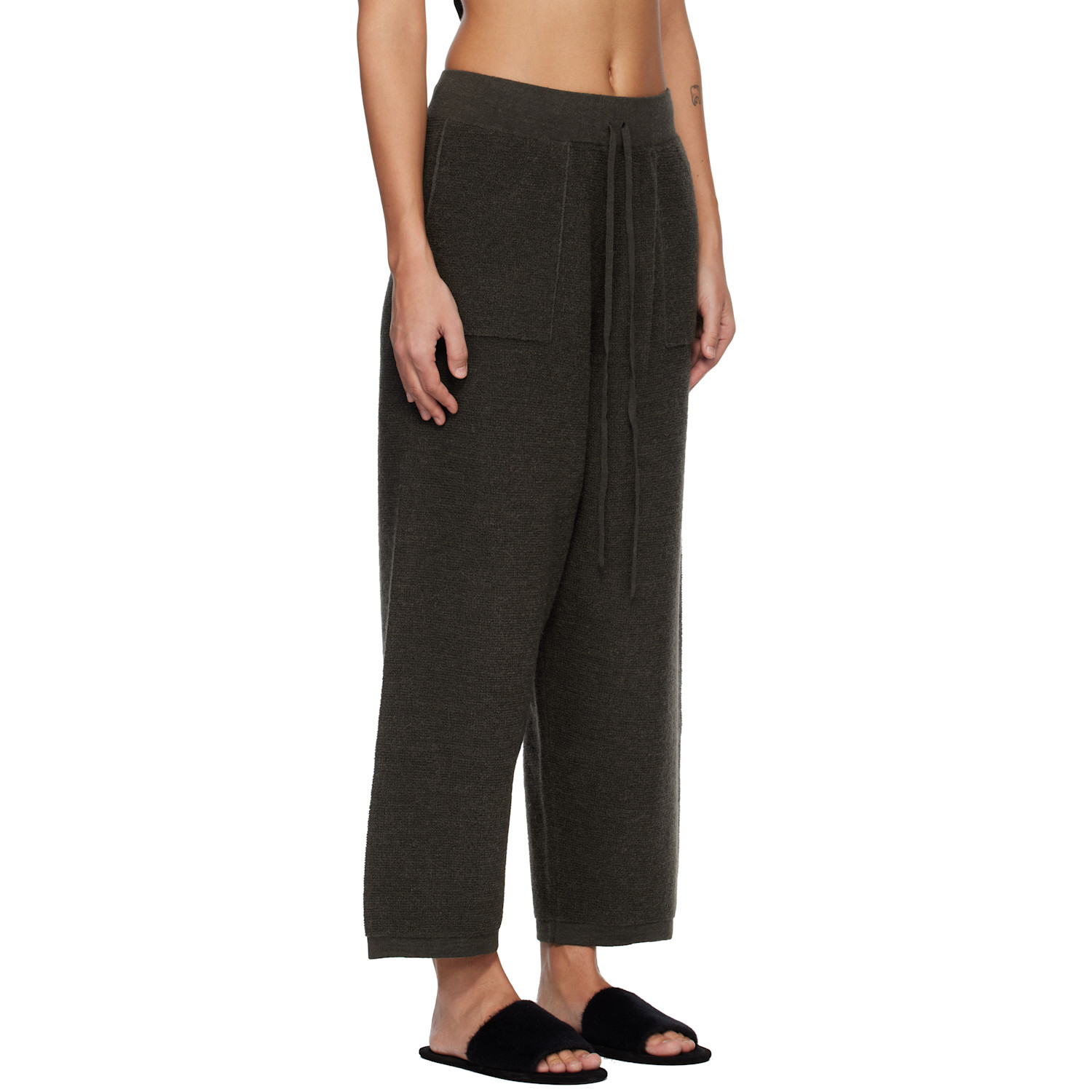  Lauren Manoogian Gray Fine Terry Lounge Pants 