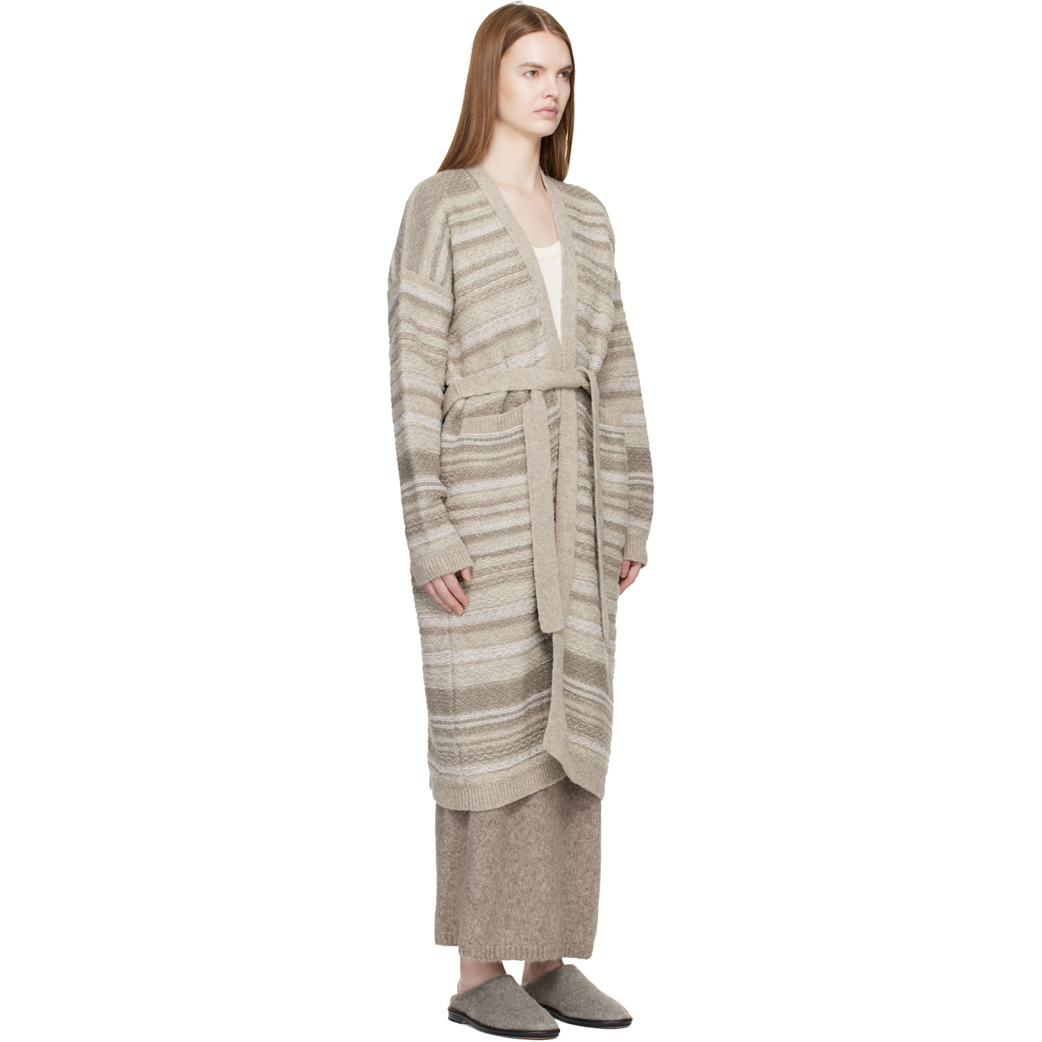  Lauren Manoogian Ssense Exclusive Gray Jacquard Long Cardigan 