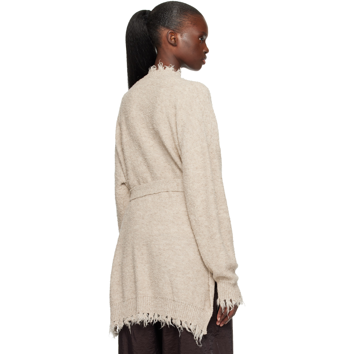 Lauren Manoogian Beige Fray Cardigan 