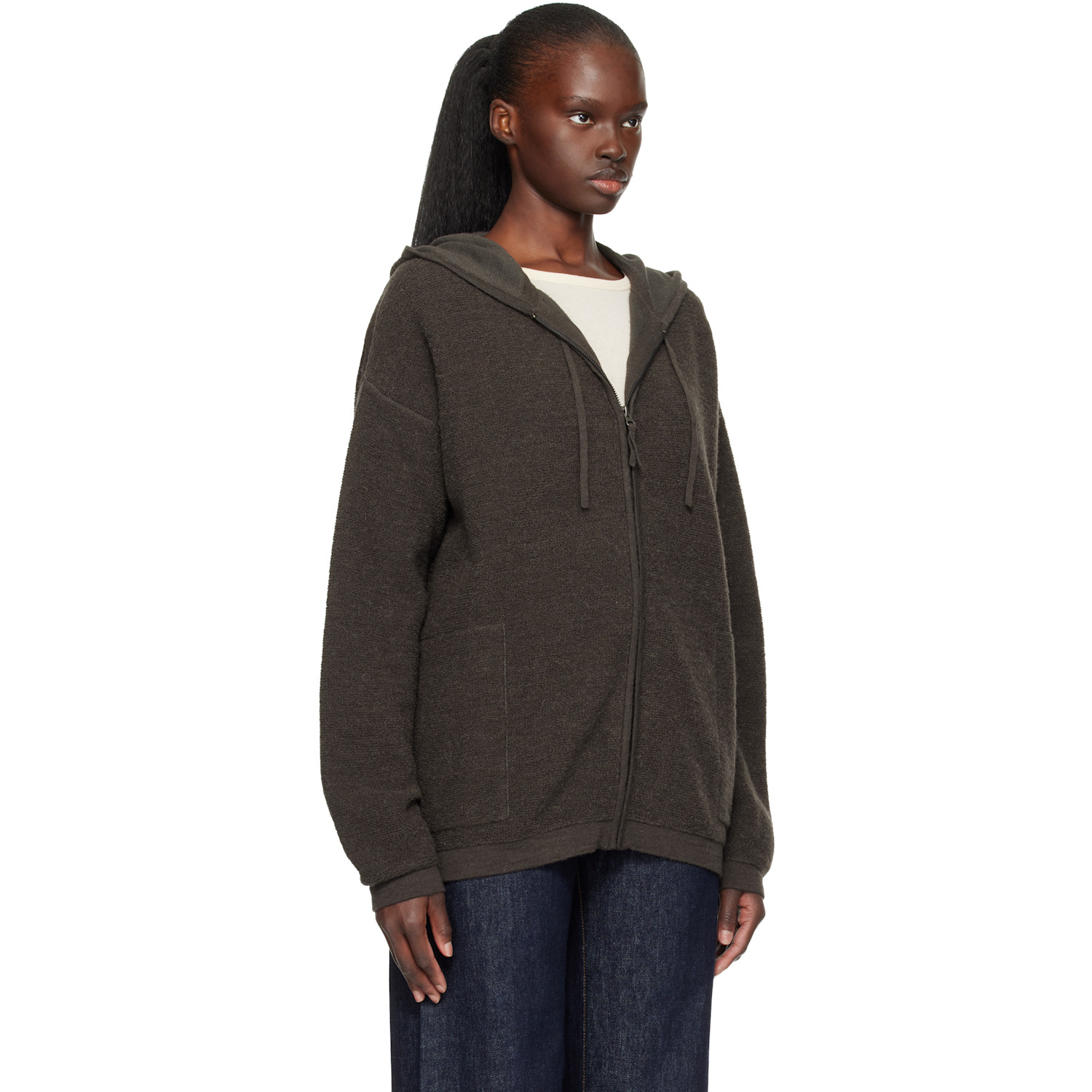  Lauren Manoogian Gray Fine Terry Hoodie 