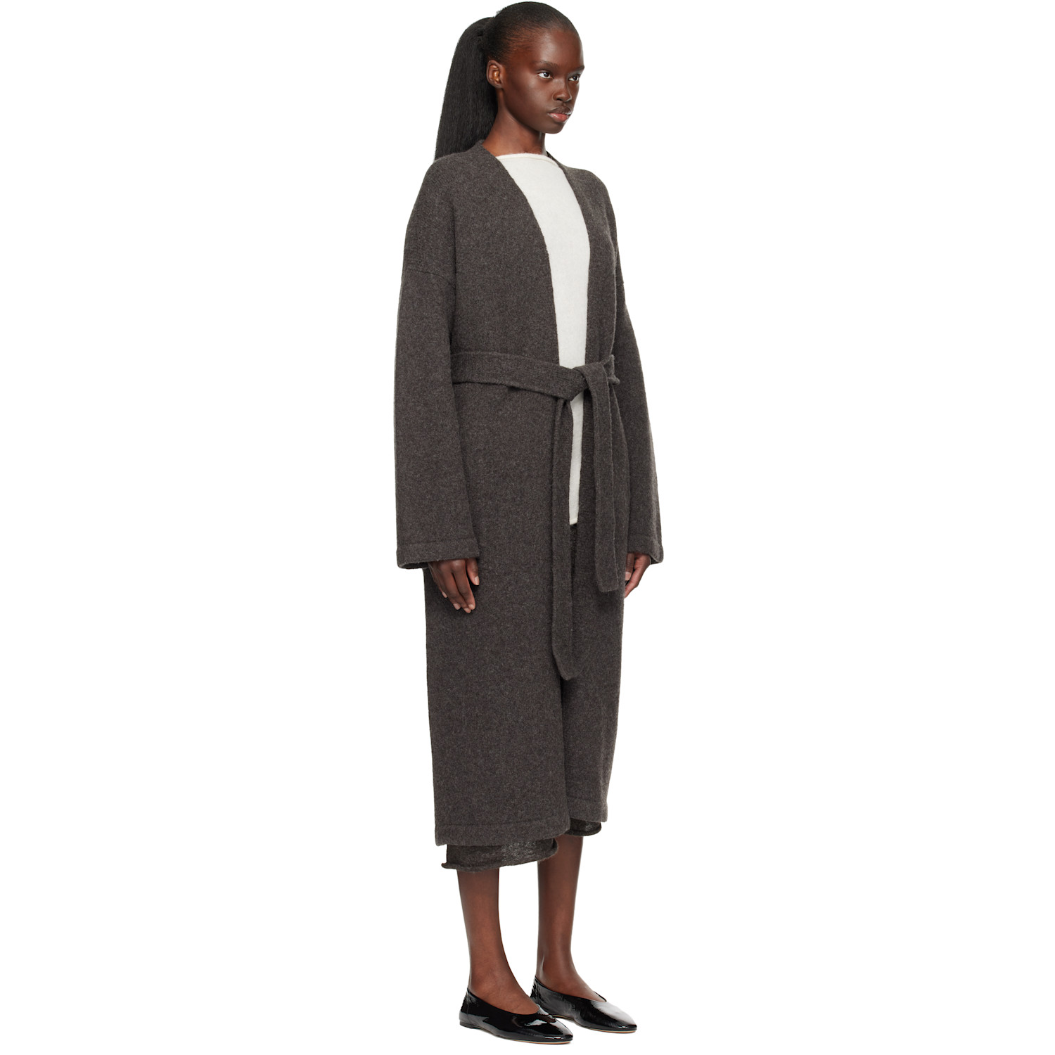  Lauren Manoogian Gray Long Open Cardigan 