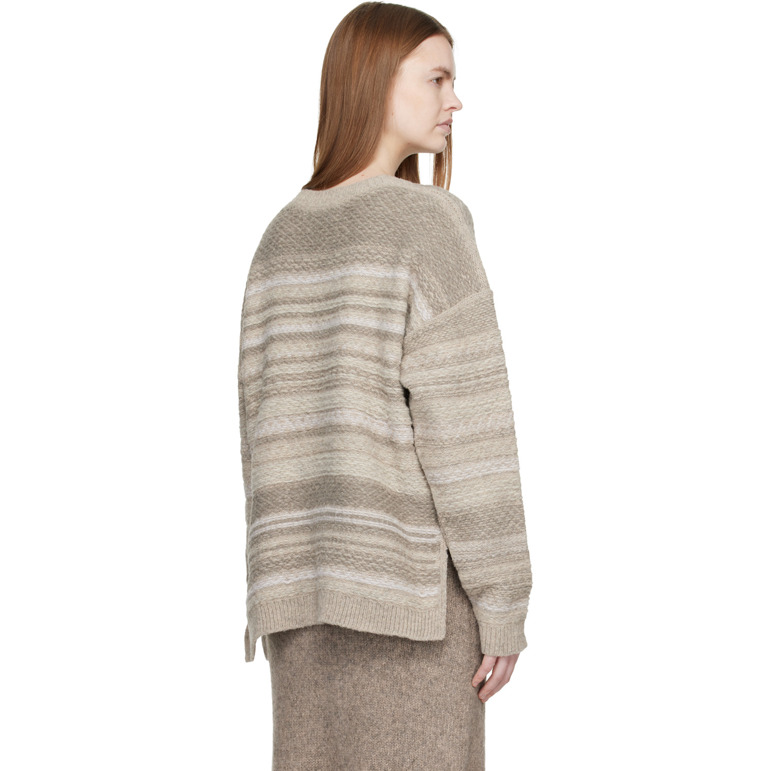  Lauren Manoogian Ssense Exclusive Gray Jacquard Crewneck Sweater 