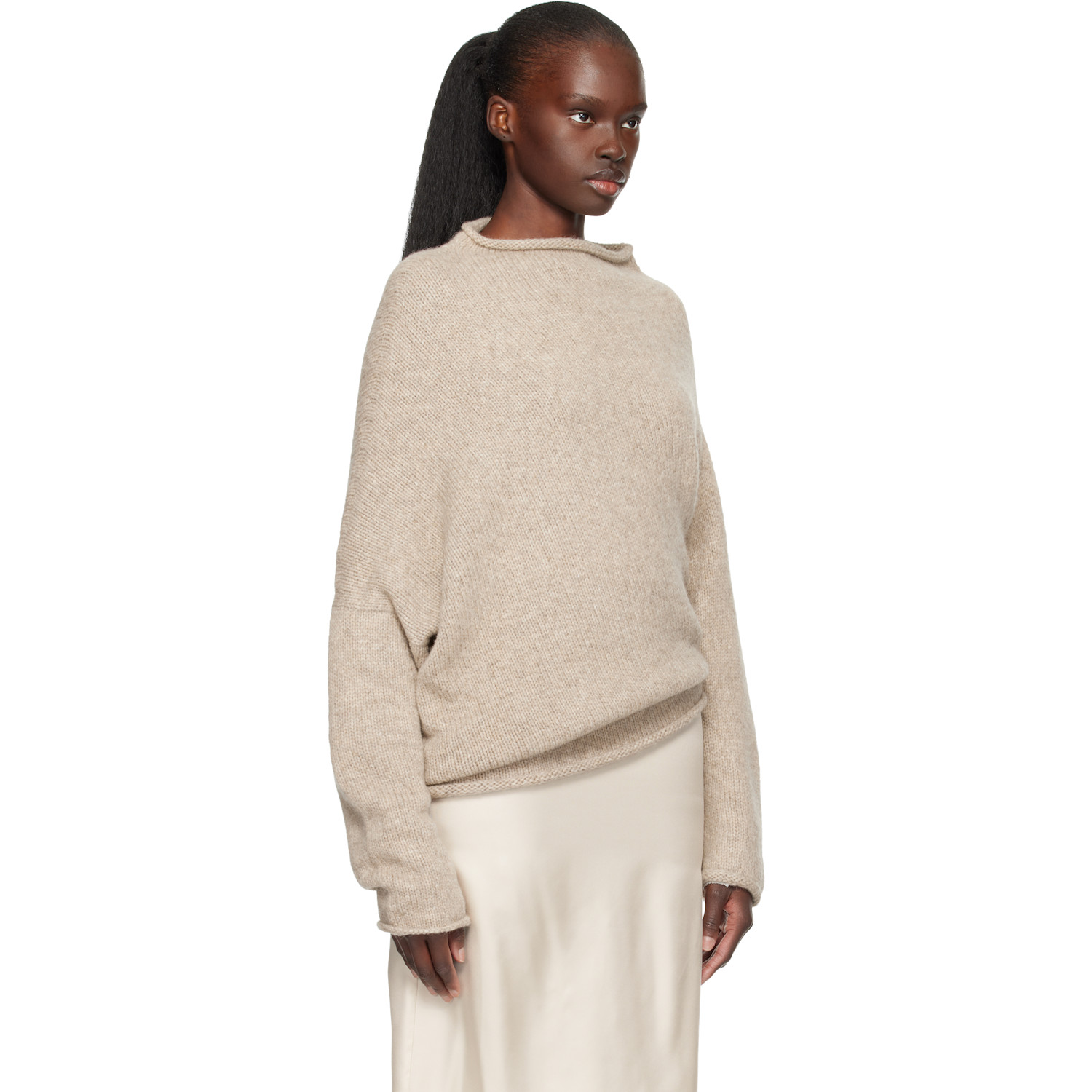  Lauren Manoogian Beige Askew Pullover Sweater 