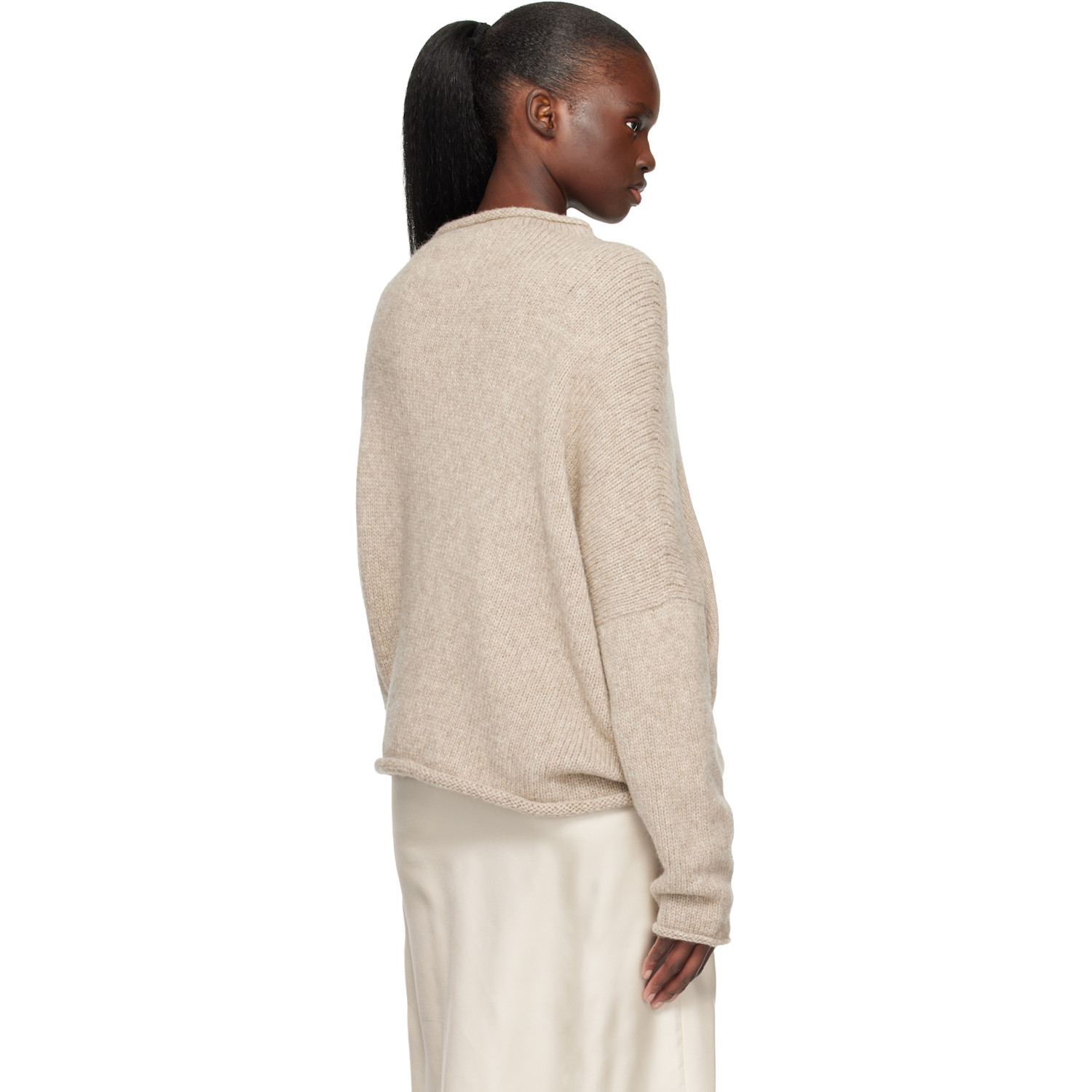  Lauren Manoogian Beige Askew Pullover Sweater 