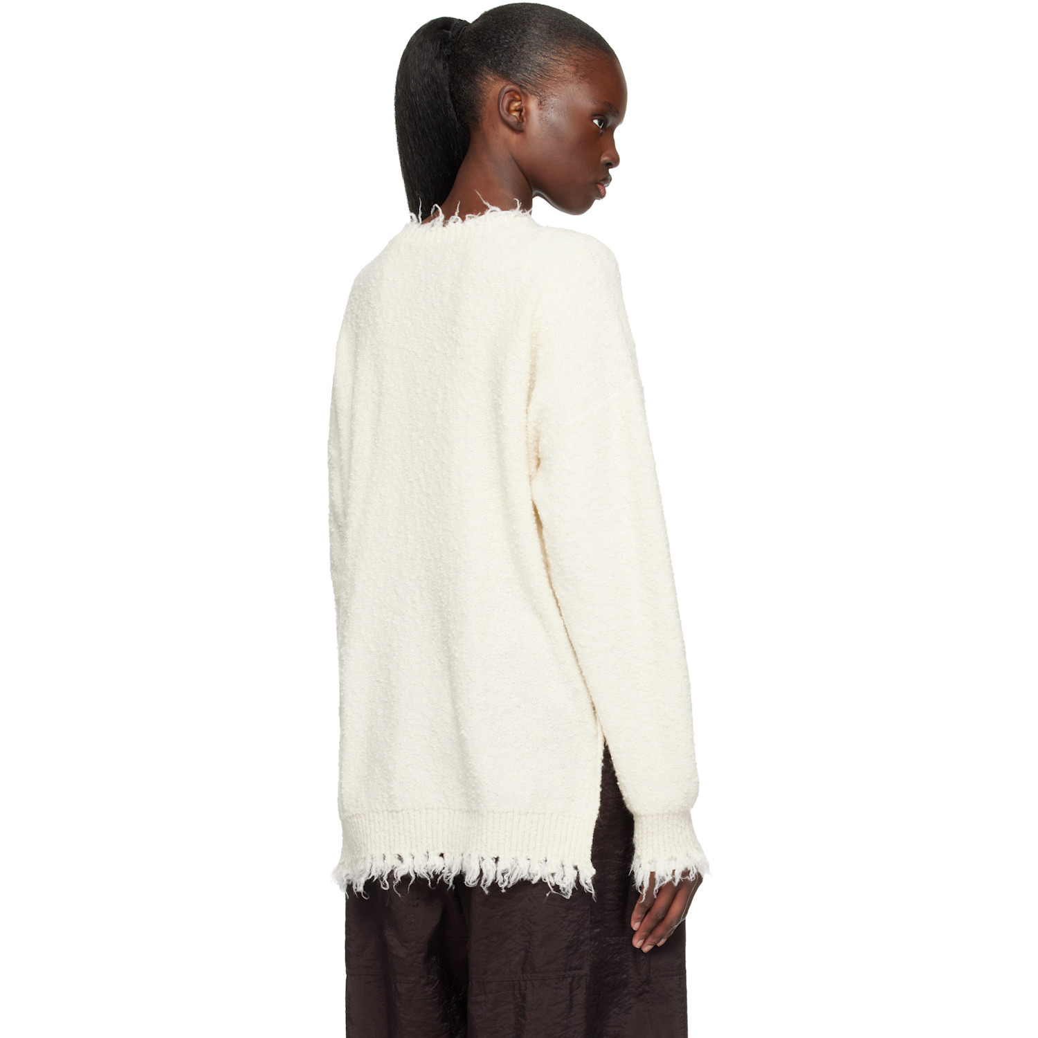  Lauren Manoogian Off-white Fray Crewneck Sweater 
